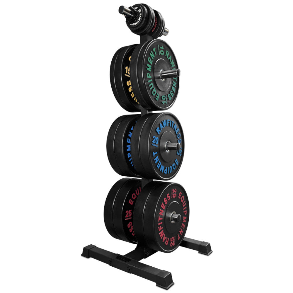 Olympic Bumper Plate Storage Rack Tree - Heavy Duty Weight Plate Organizer for Home & Commercial Gyms - Perfect for CrossFit, Powerlifting & Strength Training Workouts