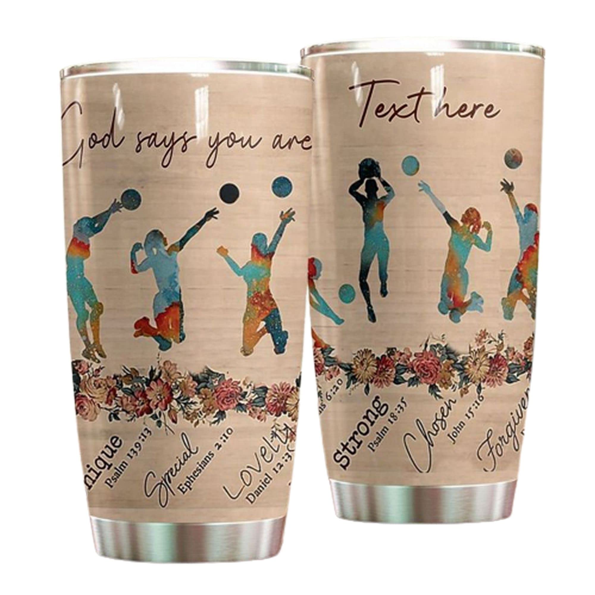 **20Oz & 30Oz Personalized Stainless Steel Tumblers with Lid - Volleyball Themed Double Wall Vacuum Insulated Cups - Perfect Gifts for Women, Men, Christmas & Birthdays (ZDT18159) - Ideal for Sports, Travel, Office & Outdoor Activities**