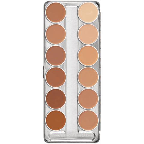 Kryolan Dermacolor Camouflage Cream Palette - 12 Color Professional Makeup Set for Tattoo Cover, Scar Concealer & Skin Imperfections - Perfect for Stage, Film & Everyday Use