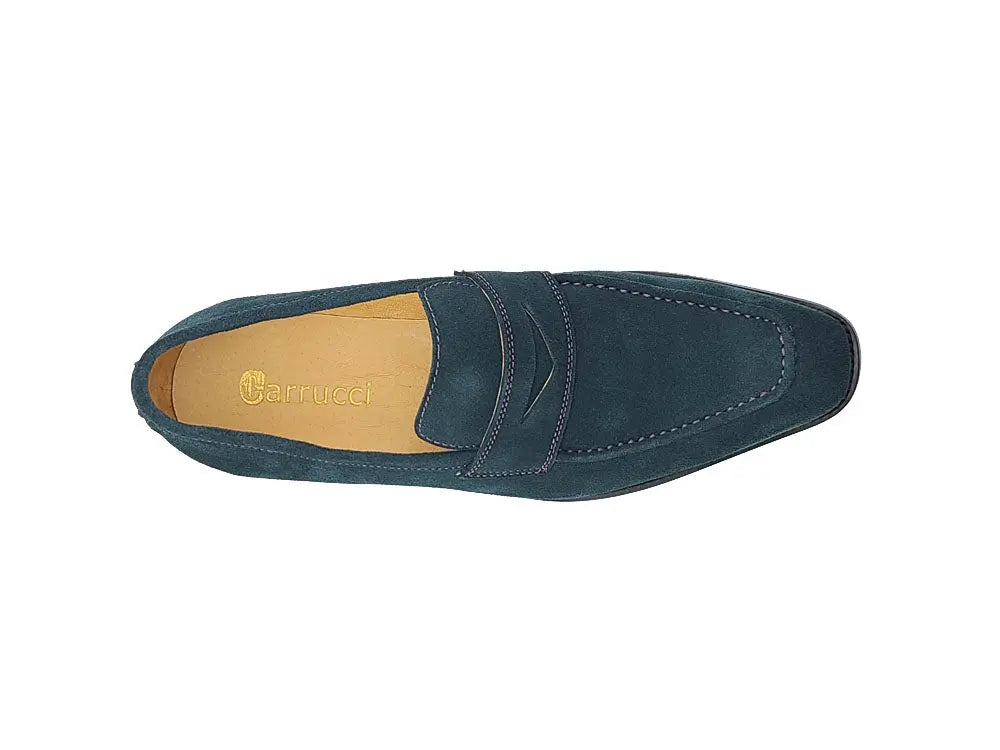Premium Suede Penny Loafers for Men - Classic Comfort Slip-On Shoes with Contrast Stitching | Office, Casual & Dress Wear | Ideal for Business, Travel & Everyday Use
