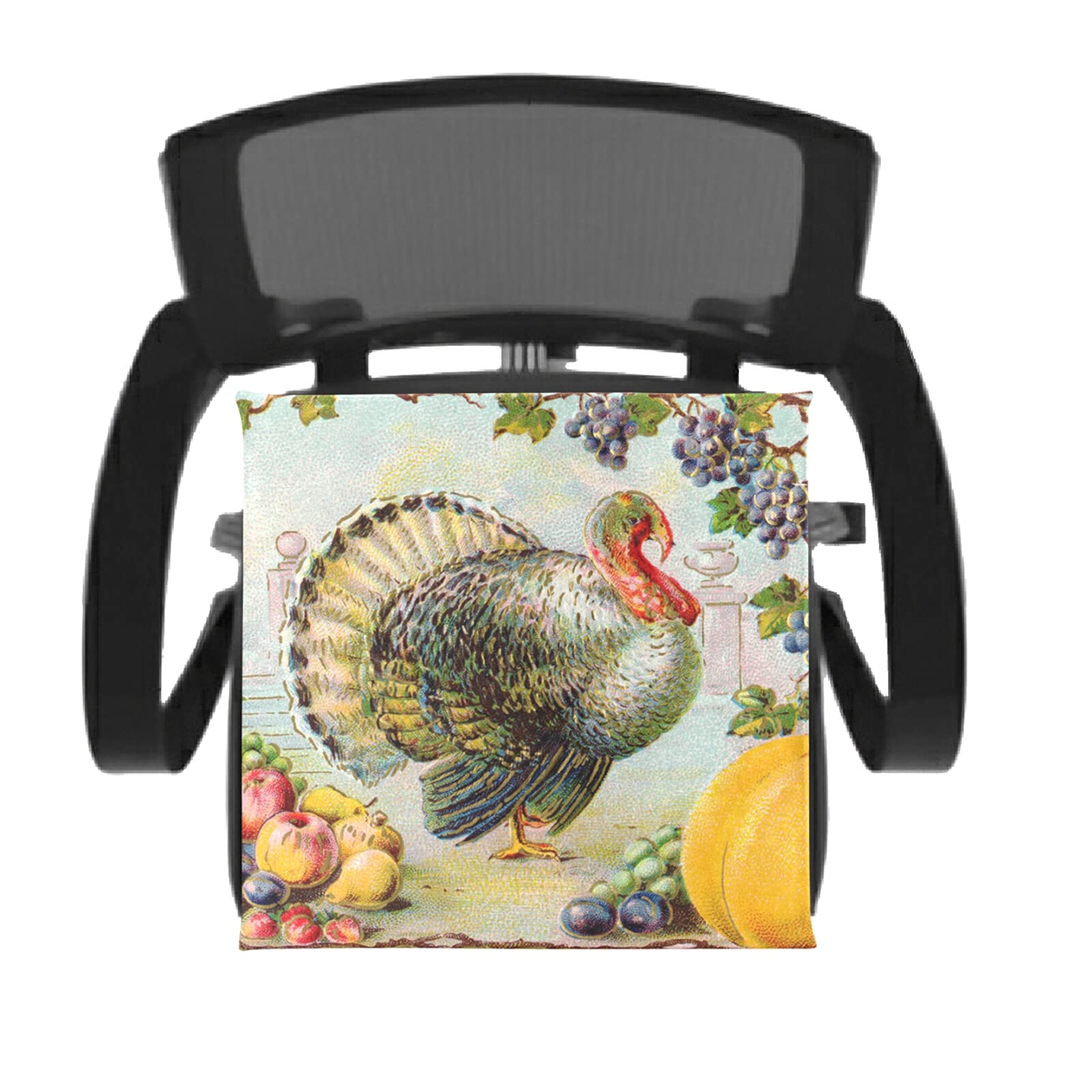 Memory Foam Seat Cushion for Kitchen & Office Chairs - Washable Thanksgiving Turkey Fruit Design Fall Decor, Relieves Back Pain (Perfect for Dining, Working & Holiday Decor)
