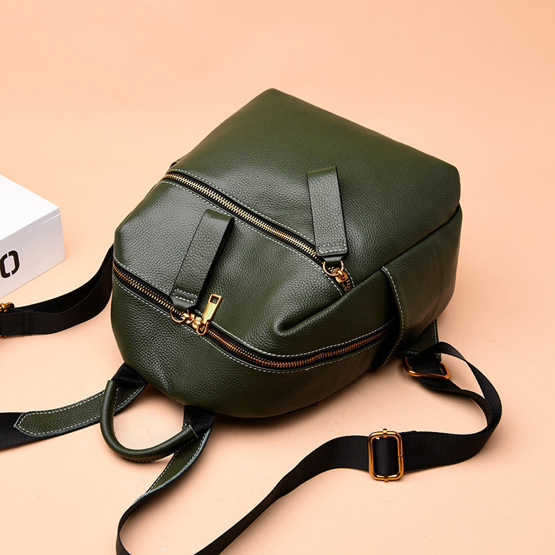 Premium Genuine Leather Backpack for Women & Men - Stylish Small Travel Backpack for Work, School & Daily Use