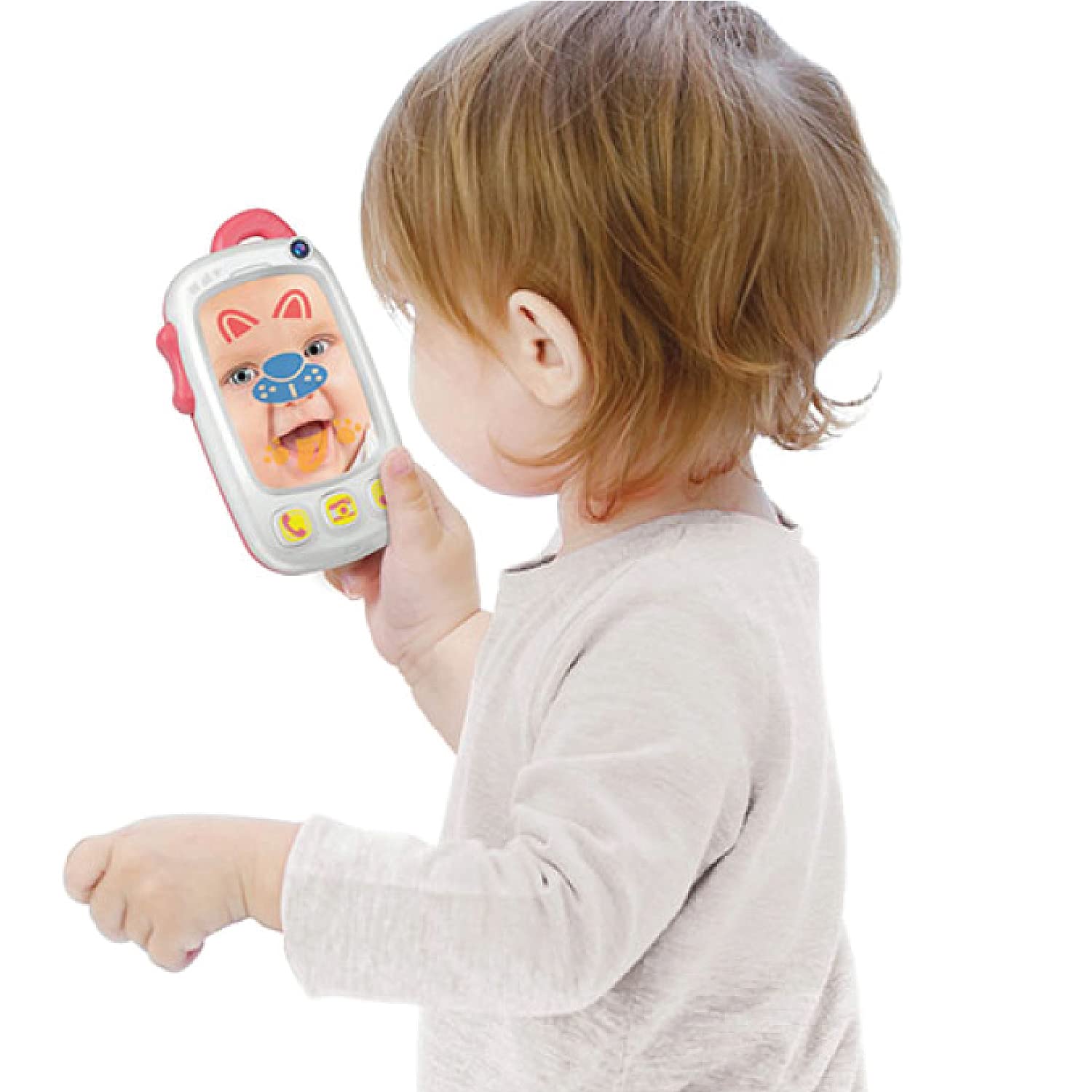 Baby Selfie Toy Phone with Easy-Press Buttons & Light-up Mirror - Musical Learning Phone for Infants 9+ Months - Interactive Toddler Toy for Tummy Time, Early Development & Pretend Play - Perfect Gift for Baby Girls & Boys