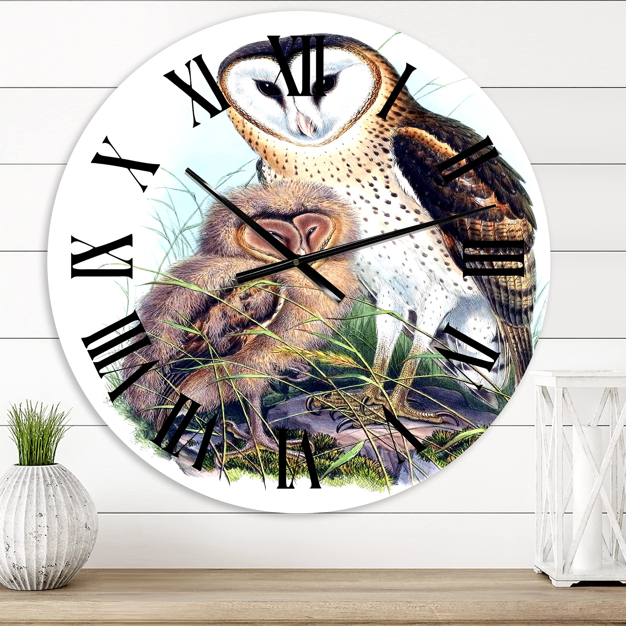 Vintage Birds Wall Clock - Large Traditional Landscape & Nature Design for Bedroom Decor | Perfect for Home, Office, and Living Room Décor