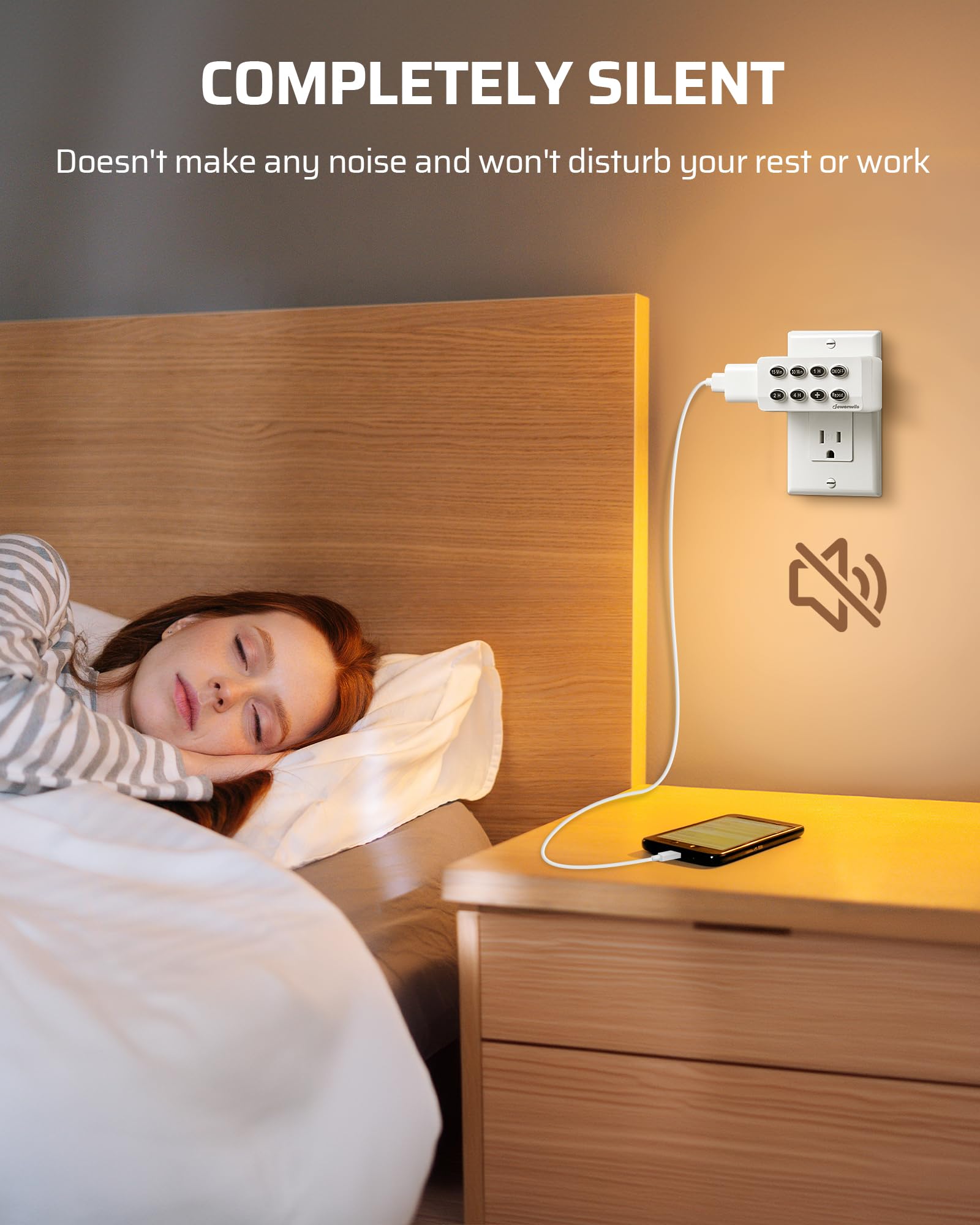 DEWENWILS 2-Pack Countdown Timer with Polarized Outlet - Repeat Function, LED Backlit Buttons, Compact Design for Phone Chargers, Christmas Lights & Hot Irons | UL Listed | Perfect for Home, Office & Travel Use