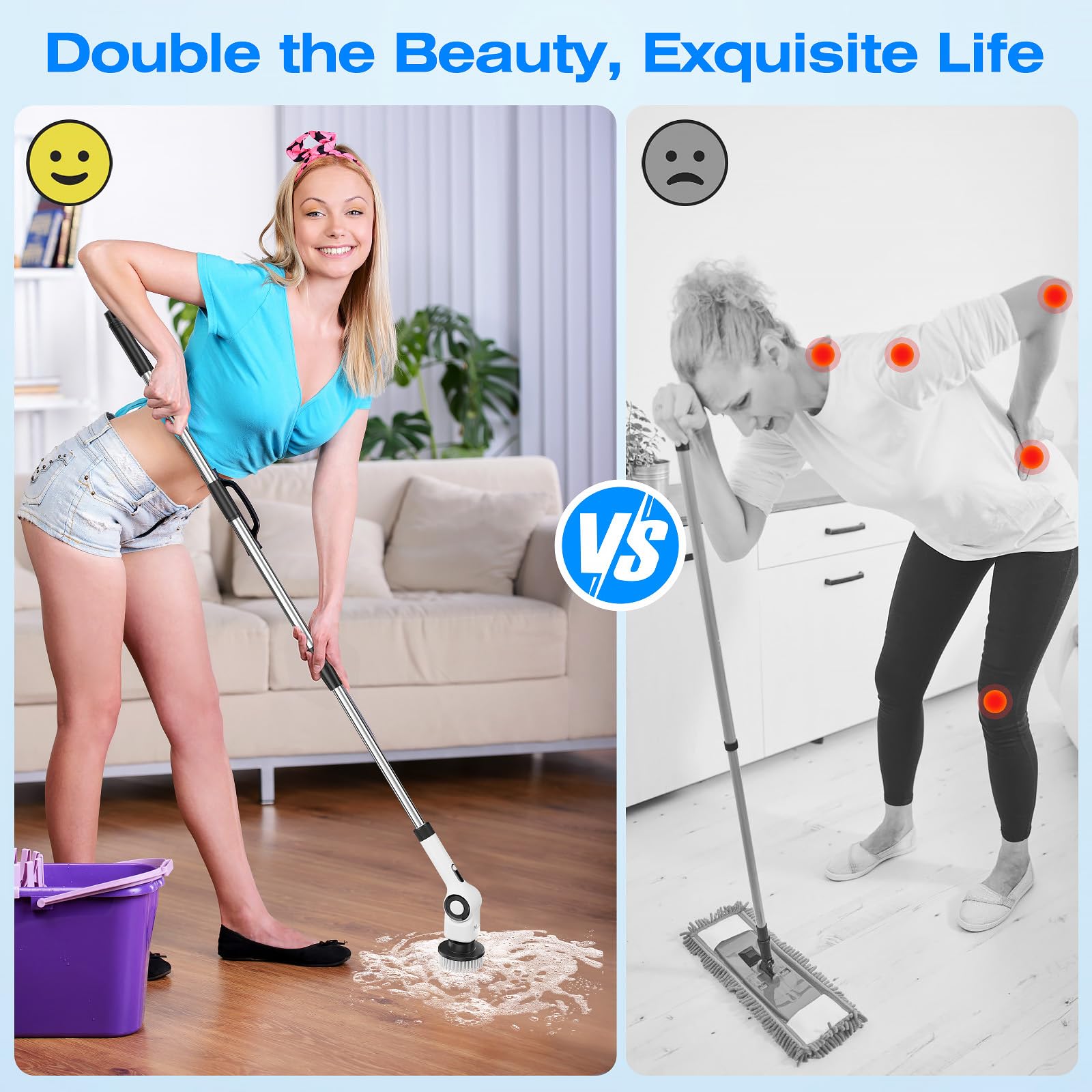 2024 Cordless Electric Spin Scrubber - Adjustable Angle Power Cleaning Brush with 7 Replaceable Heads | IPX7 Waterproof Bathroom Cleaner for Tile, Tub, Floor & Shower | Perfect for Deep Cleaning Grout, Soap Scum & Hard Water Stains