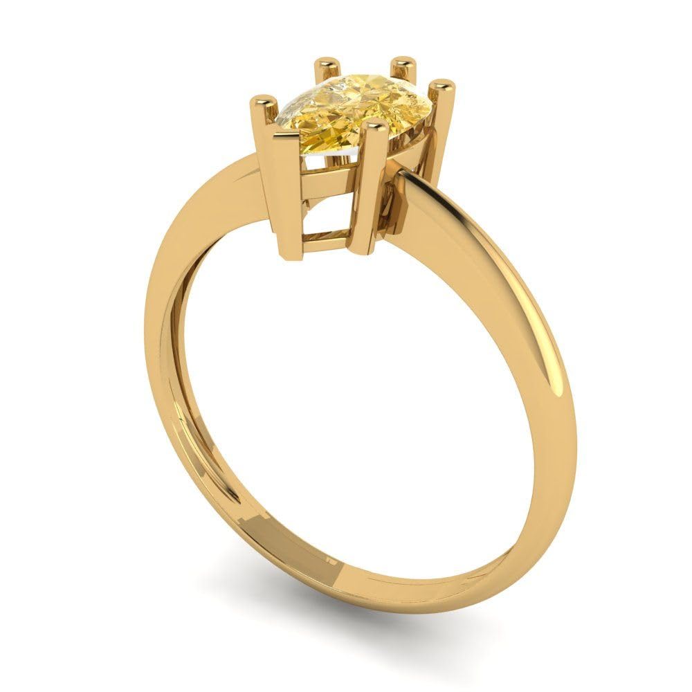 1.0ct Pear Citrine Engagement Ring in 14k Gold for Bridal & Anniversary