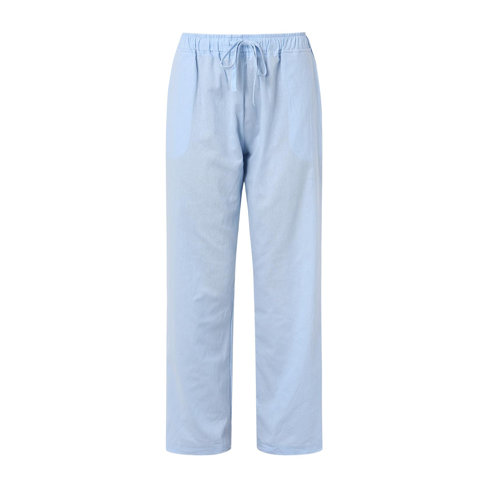 NLOMOCT Women's Linen Cropped Pants - Casual Wide Leg Capri Pants with Tulip Hem | Summer Breathable Tapered Pants for Beach, Travel & Office Wear