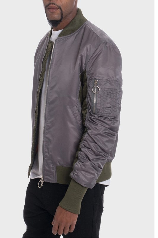 Two-Tone Color Block Bomber Jacket for Men & Women - Stylish Lightweight Windbreaker for Casual Wear, Street Fashion & Outdoor Activities
