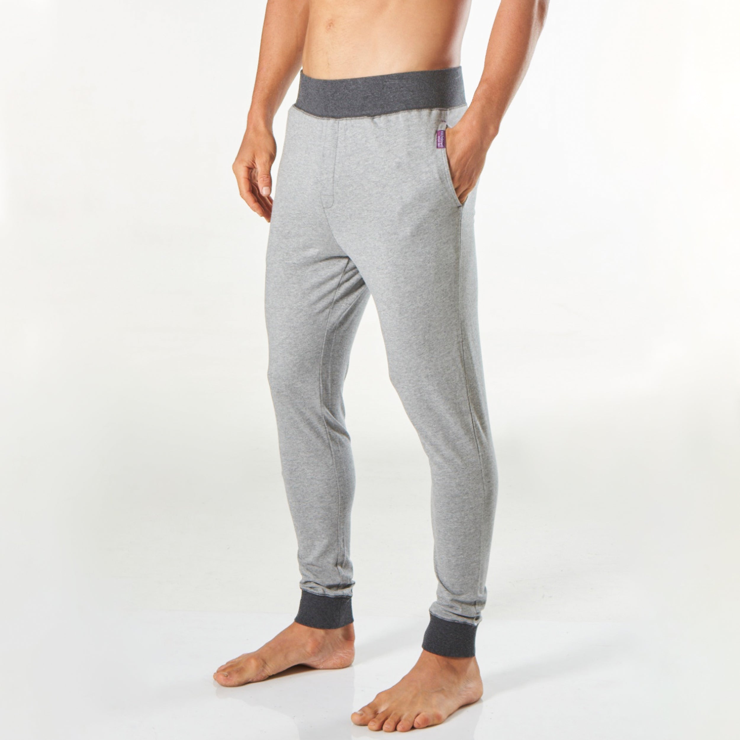 Men's Slim Fit Knit Sleep Pants - Soft & Comfortable Lounge Pajama Bottoms for Nightwear & Relaxation at Home - Grey Marle
