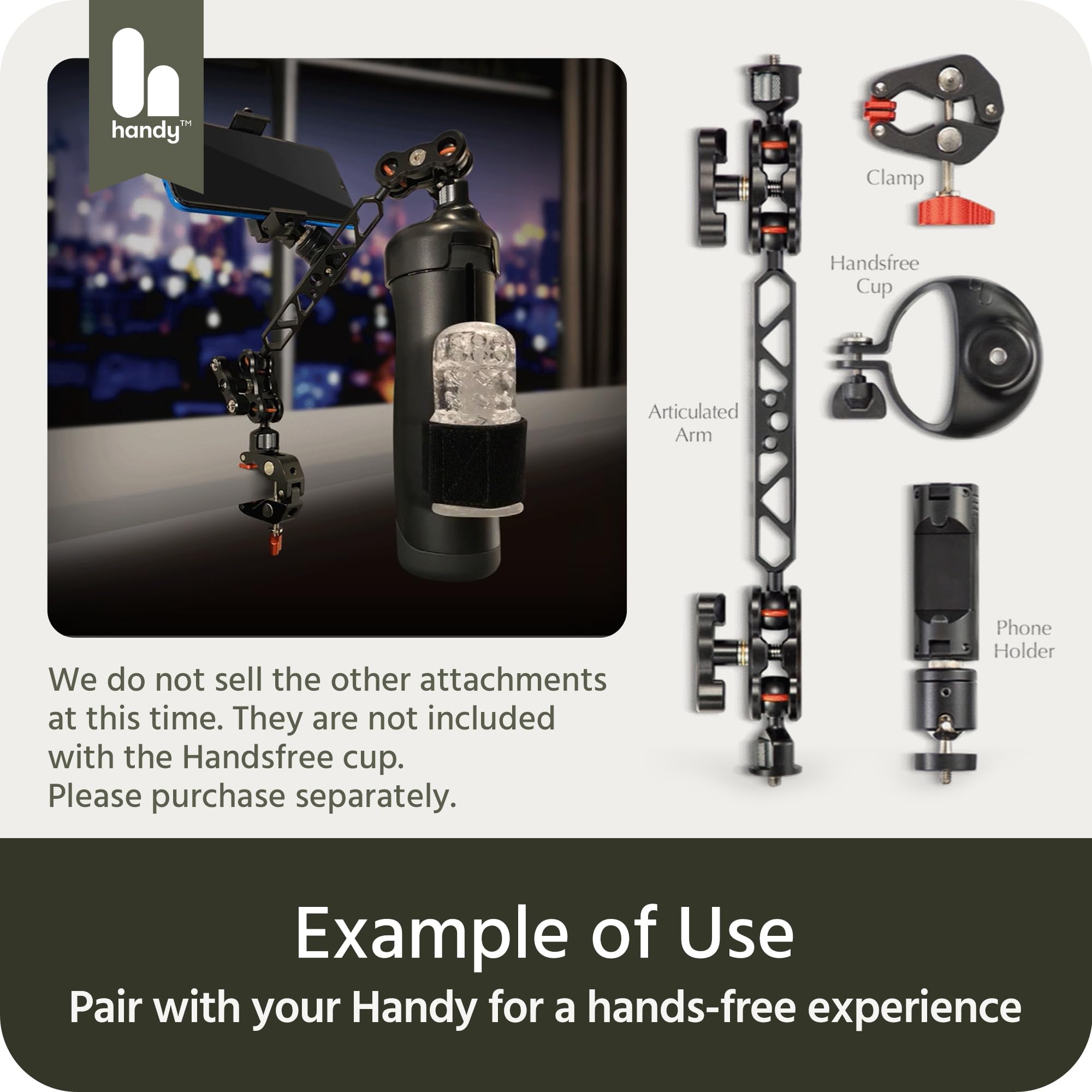 Hands-Free Male Masturbator Cup Attachment - Compatible with Camera & Mic Stands for Solo Play - Perfect for Discreet Home Use & Travel Pleasure