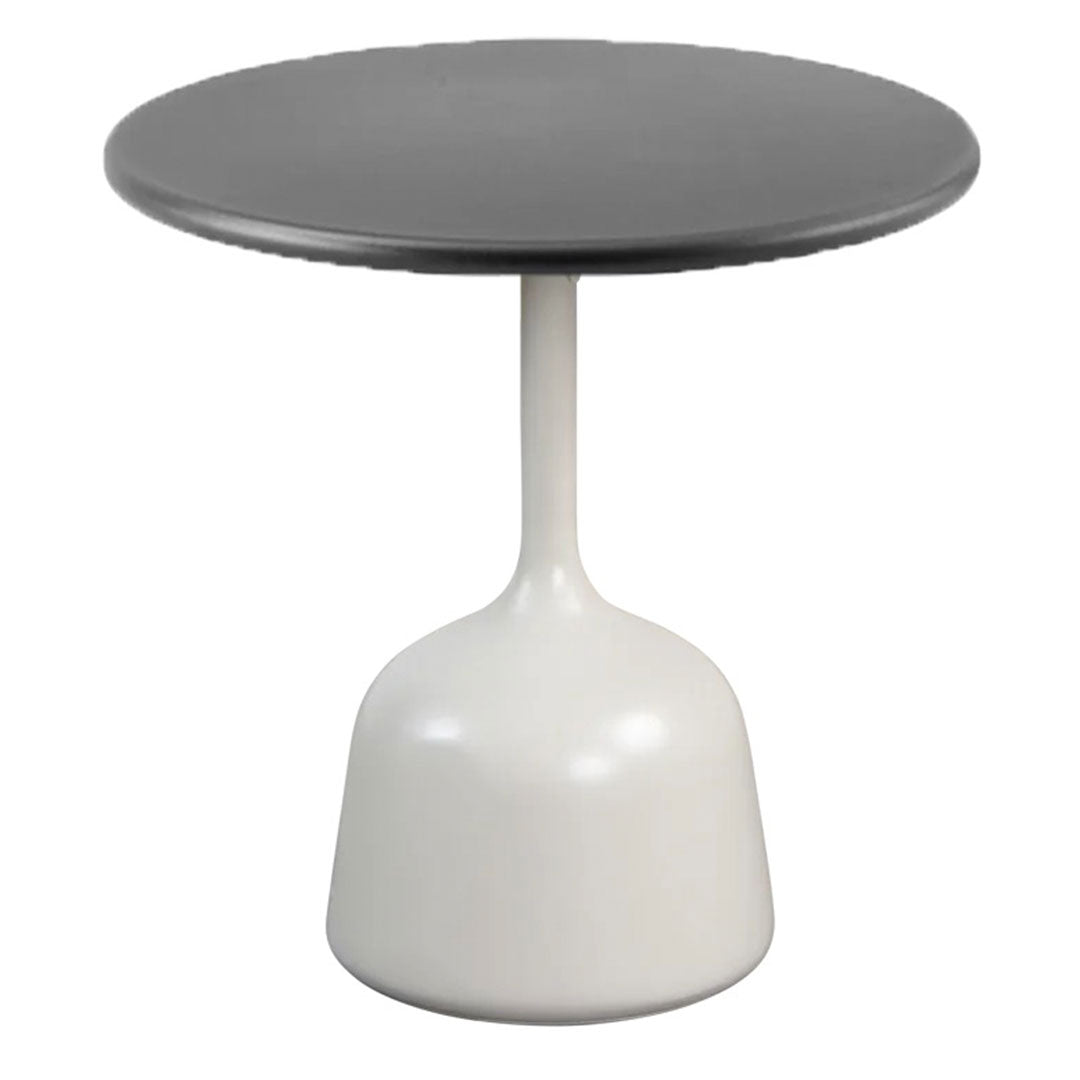 Round Coffee Table with Glossy Finish - Small Modern Accent Table for Living Room, Bedroom, or Office