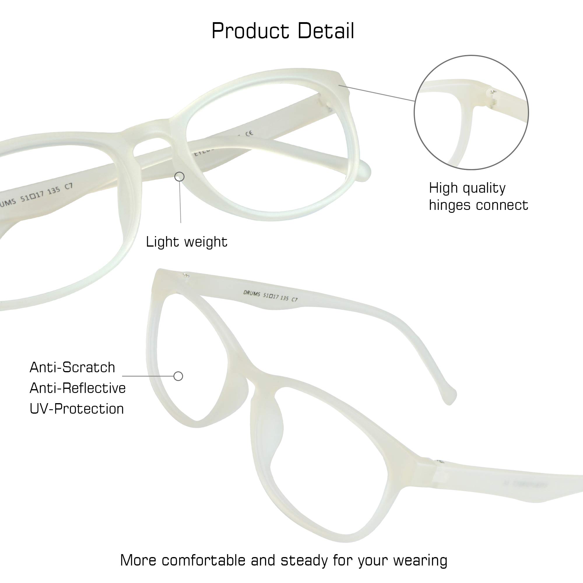 VisionGlobal Blue Light Blocking Glasses for Women & Men - Anti-Eyestrain Computer Glasses with Stylish Square Frame for Office Work, Gaming & Screen Time Protection