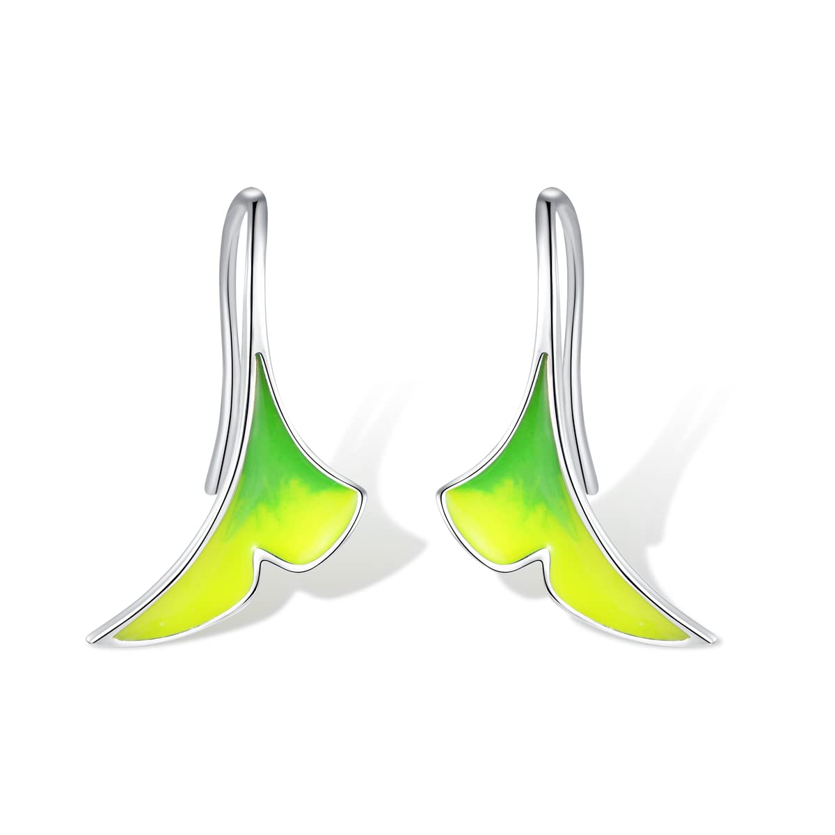 Elegant Silver Leaf-Shaped Zirconia Stud Drop Earrings for Women - S925 Sterling Silver Dangle Earrings | Perfect for Parties, Weddings & Everyday Wear