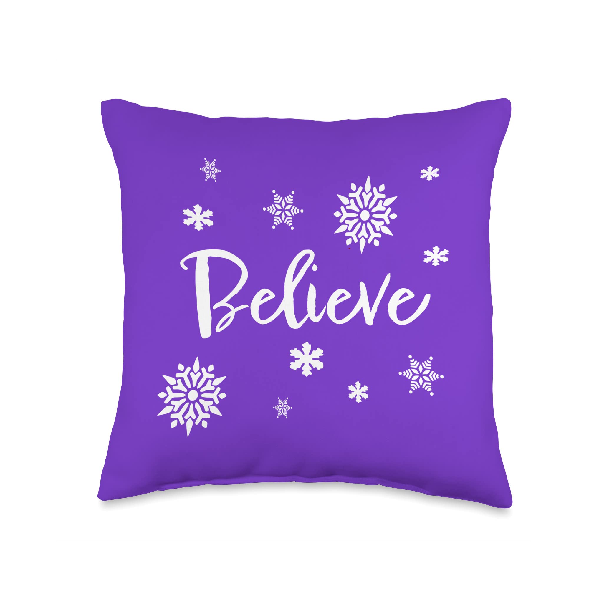 Christmas Throw Pillows 16x16 Inch - Festive Holiday Home Decor for Living Room, Bedroom & Couch - Cute Believe Design Multicolor Seasonal Decorations - Perfect for Xmas Gifts, Winter Decor & Cozy Fall Home Accessories