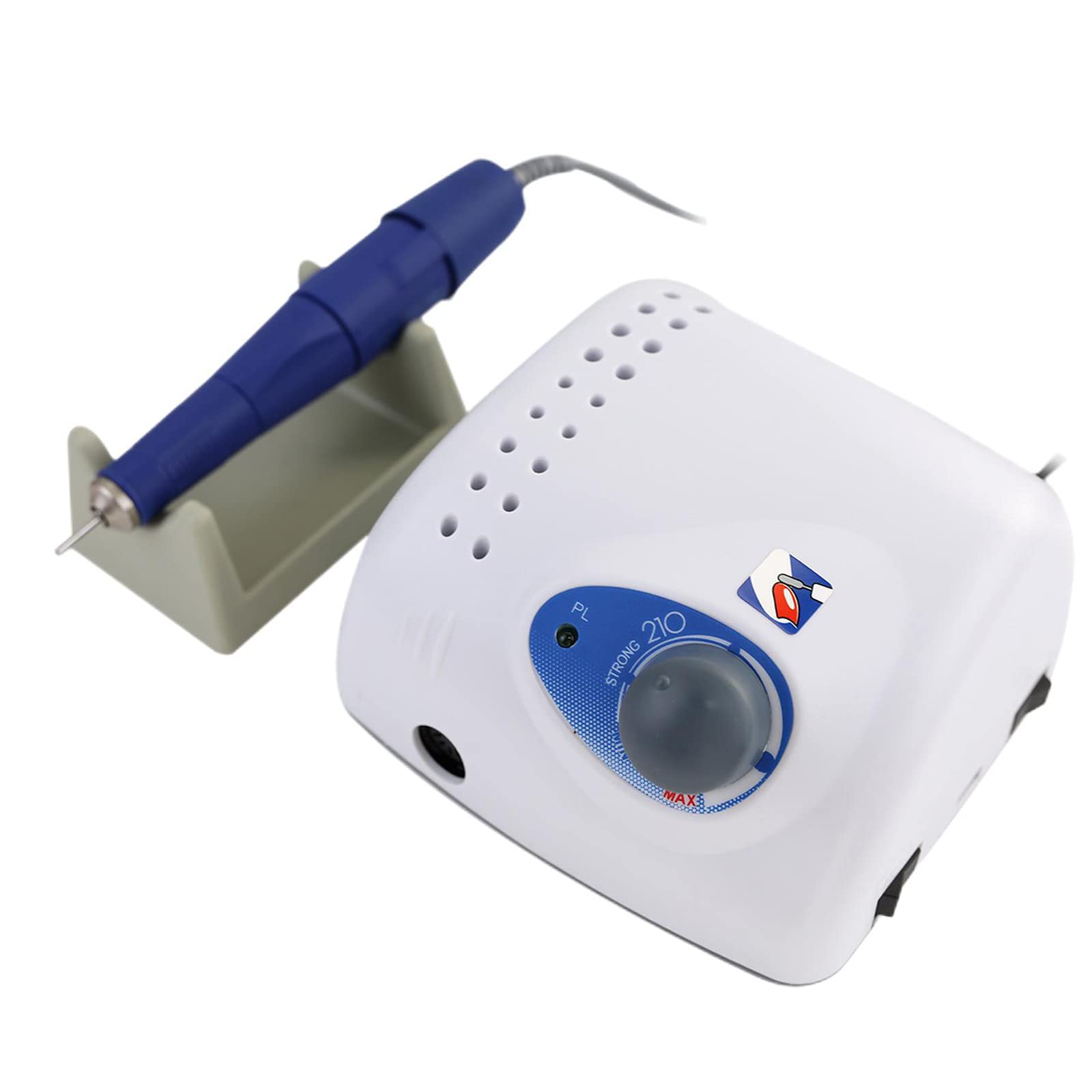 Professional 35000RPM Electric Nail Drill Machine with Foot Pedal & Nail Pen Holder - High Speed Nail File for Acrylic Nails, Manicure, Grinding, Polishing & Cuticle Removal (White, EU Plug) - Perfect for Salon Professionals & Home Nail Care
