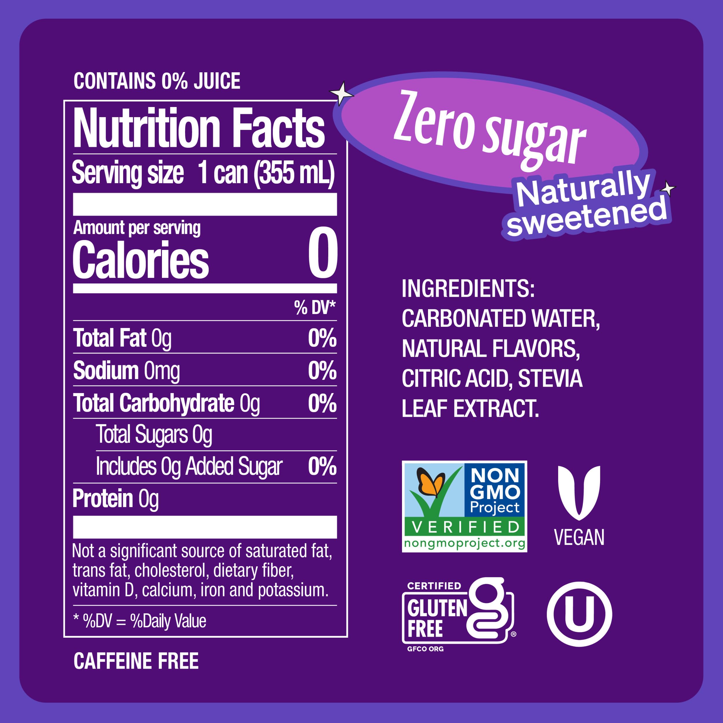 Zevia Grape Zero Calorie Soda - 6 Pack (12 Fl Oz Cans) | Naturally Sweetened, No Artificial Ingredients | Perfect for Parties, Healthy Refreshment & Keto Diet