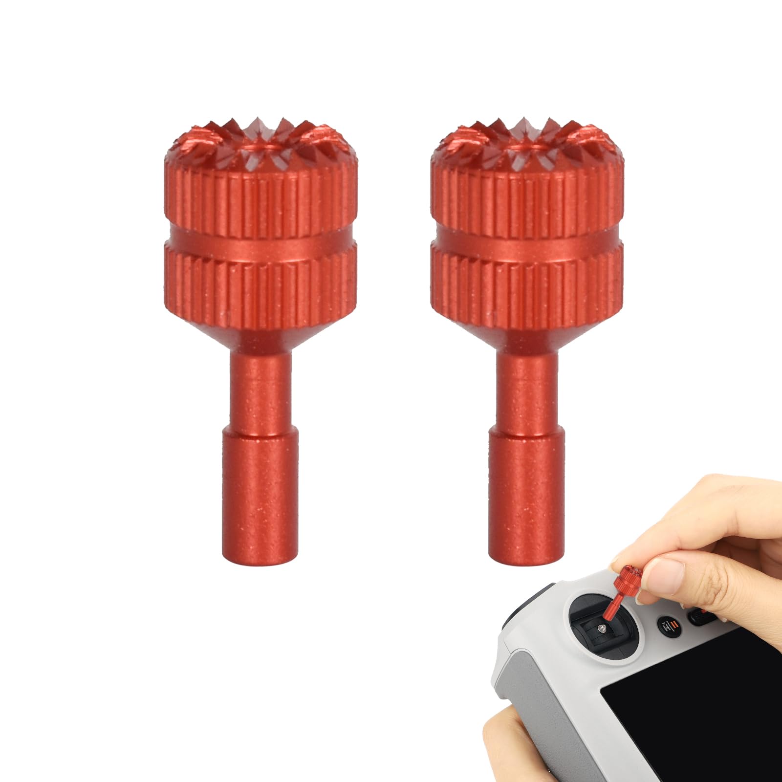 Premium Aluminum Alloy Red DJI RC Joystick Controller - Compatible with DJI RC 1, RC 2, Air 3 & Mini 3 Pro - Replacement Parts for Smooth Drone Control - Perfect for Aerial Photography & FPV Flying