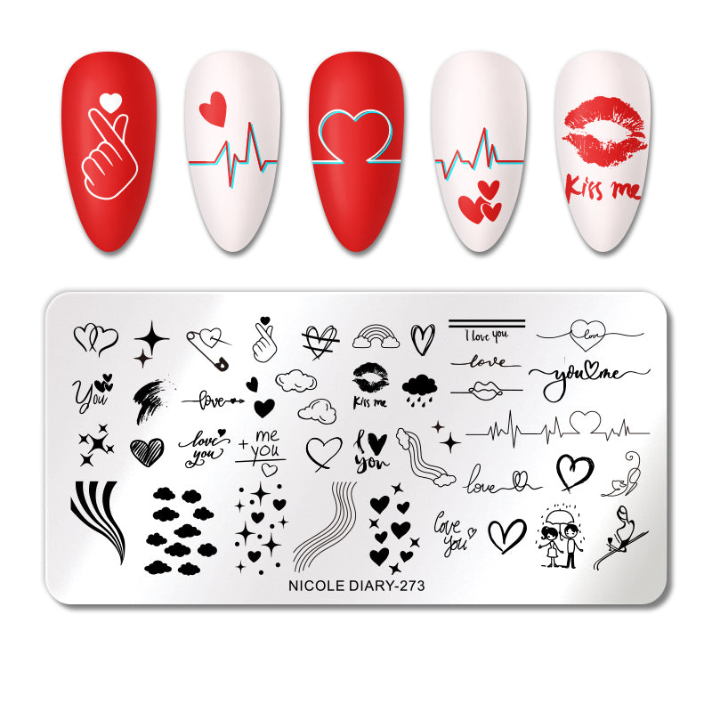 Nicole Diary Nail Stamping Plates Kit - Professional Nail Art Design Templates for DIY Manicure at Home, Salon & Party Use