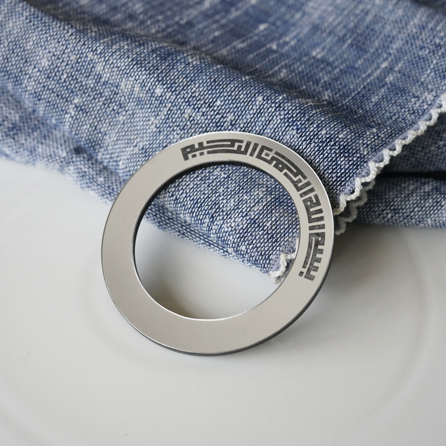 Bismillah Circular Napkin Holder with Kufic Calligraphy - Elegant Islamic Dining Table Decor for Home, Restaurants & Ramadan Decorations