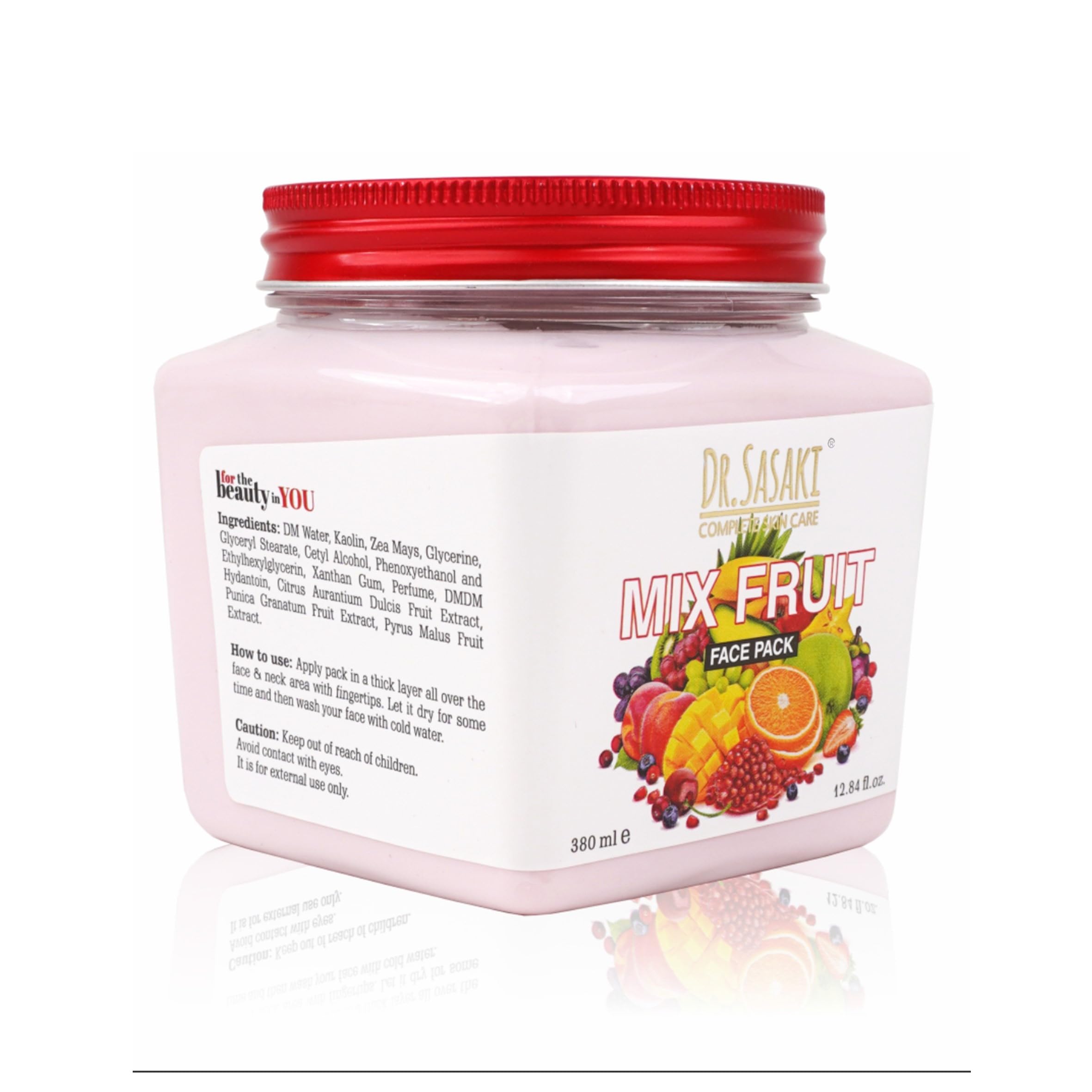 Dr. Sasaki Complete Skin Care Mix Fruit Face & Body Pack - 380ml | Brightening, Hydrating & Exfoliating for Glowing Skin | Perfect for Daily Skincare Routine & Spa Treatments