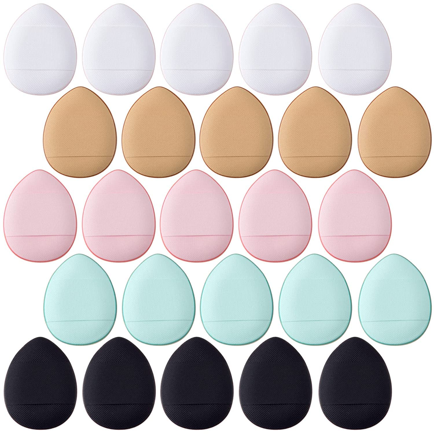 COSLUXE Mini Finger Powder Puff 10 Pack - Soft Cosmetic Finger Sponges for Foundation, BB Cushion, Cream & Concealer - Perfect for Travel & On-the-Go Makeup Touch Ups