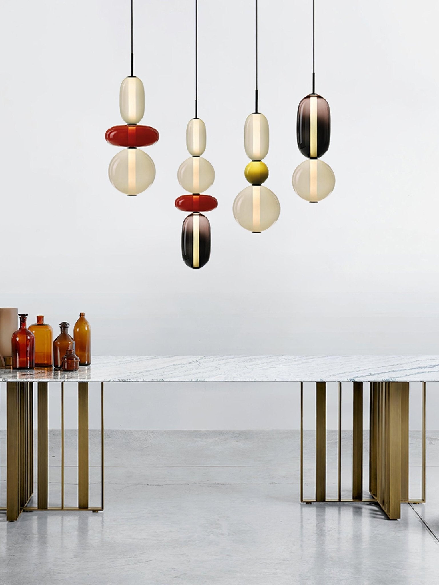 Stylish Candied Glass Pendant Light - Elegant Hanging Chandelier for Dining Room, Kitchen Island & Bedroom Decor