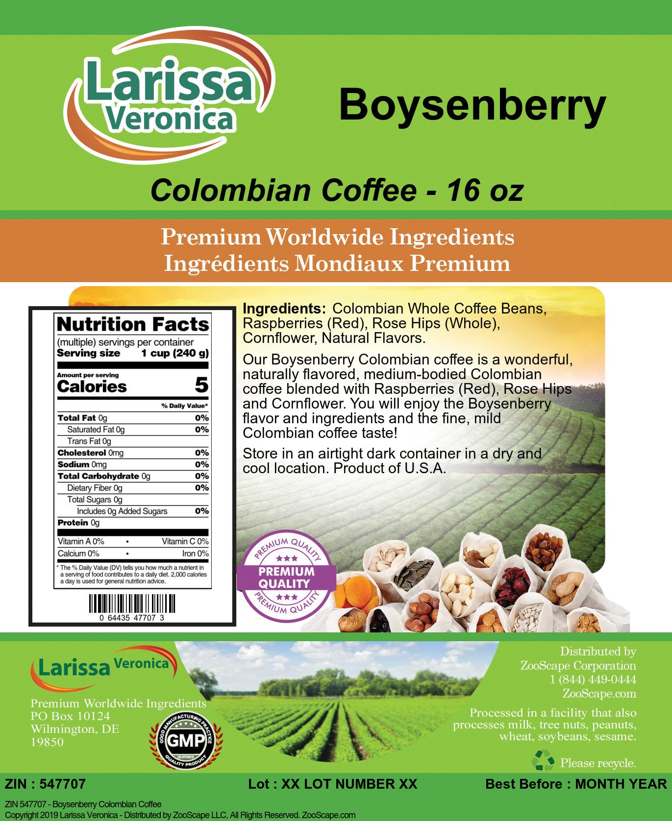 Premium Boysenberry Flavored Colombian Coffee Beans - Gourmet Whole Bean Coffee, Naturally Flavored, 16 oz (3 Pack) - Perfect for Home Brewing, Office Use & Gift Giving