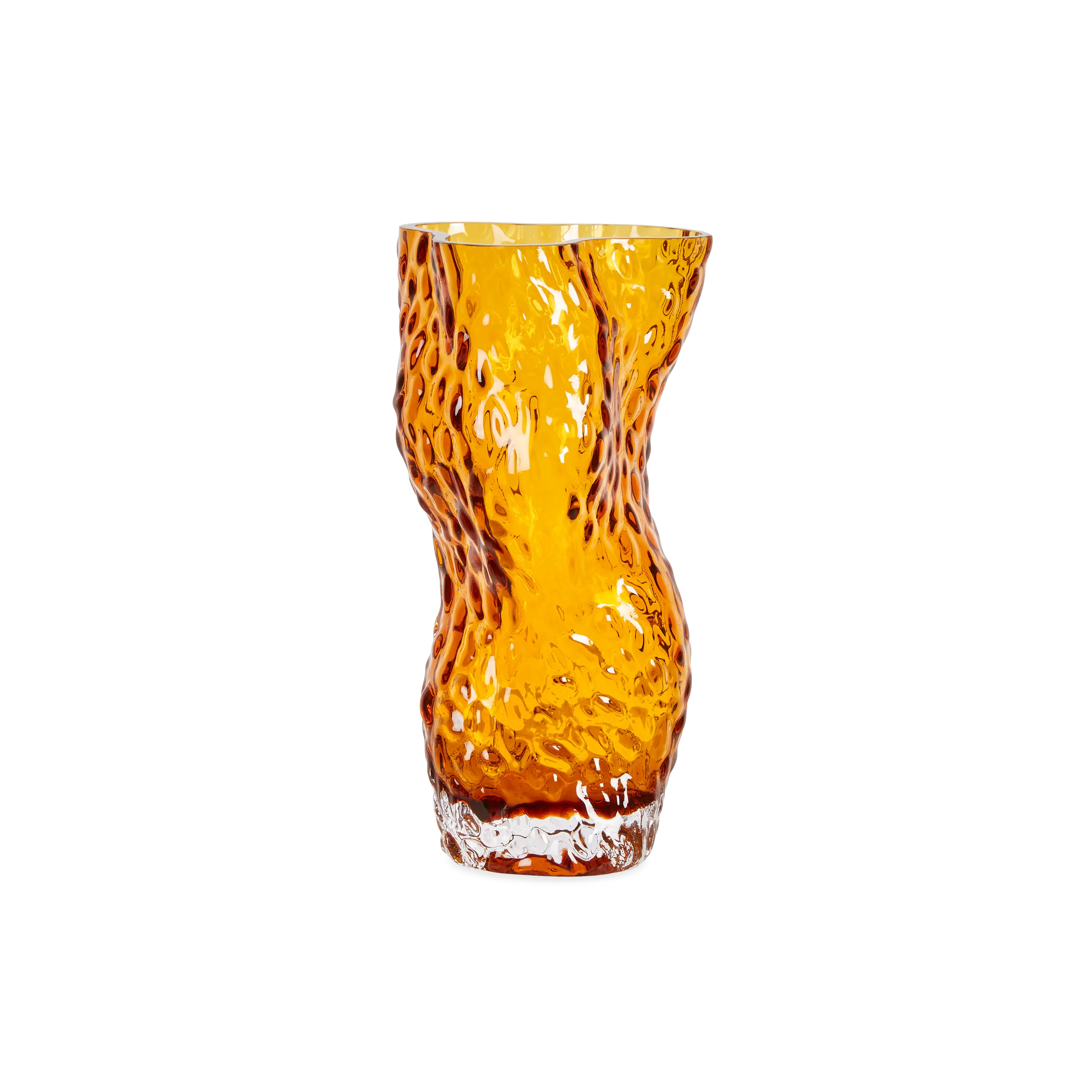 Elegant Ostrea Rock Glass Vase - Handcrafted Clear Glass Flower Vase for Home Decor, Wedding Centerpieces & Tabletop Display