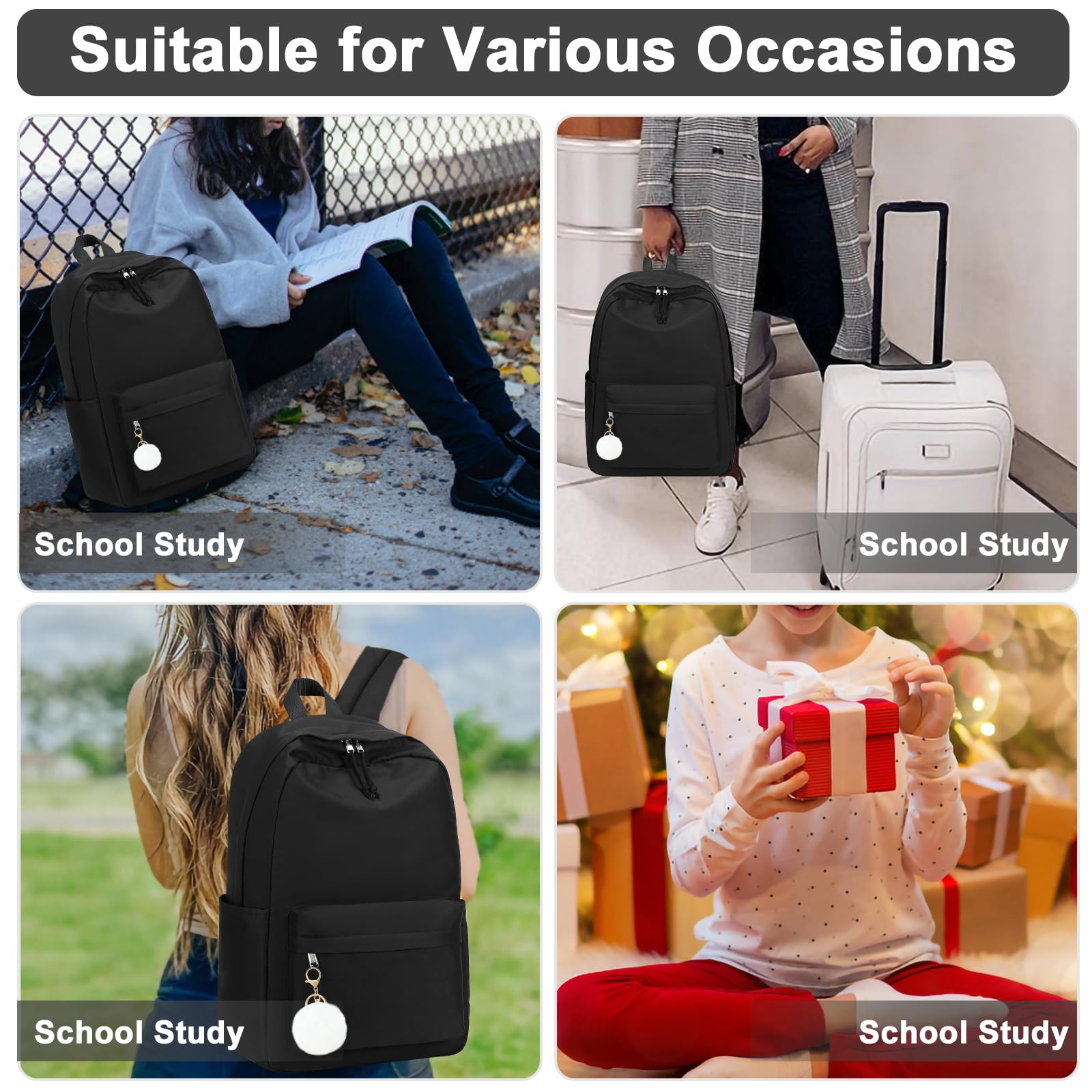 Bluboon Durable School Backpack for Kids & Teens - Lightweight Laptop Bookbag for Girls & Women - Perfect for School, College, Travel & Work Commute