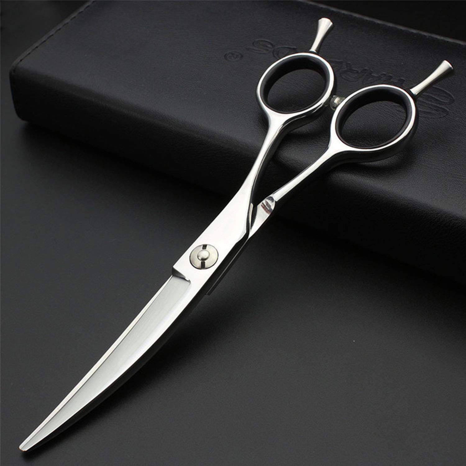 GUANGMING Professional Hair Cutting Scissors Set - 6.0 Inch/17Cm Up Curved Hairdressing Scissors with Single Edge for Salon & Home Hair Styling | Perfect for Layered Cuts, Bang Trimming & Texturizing