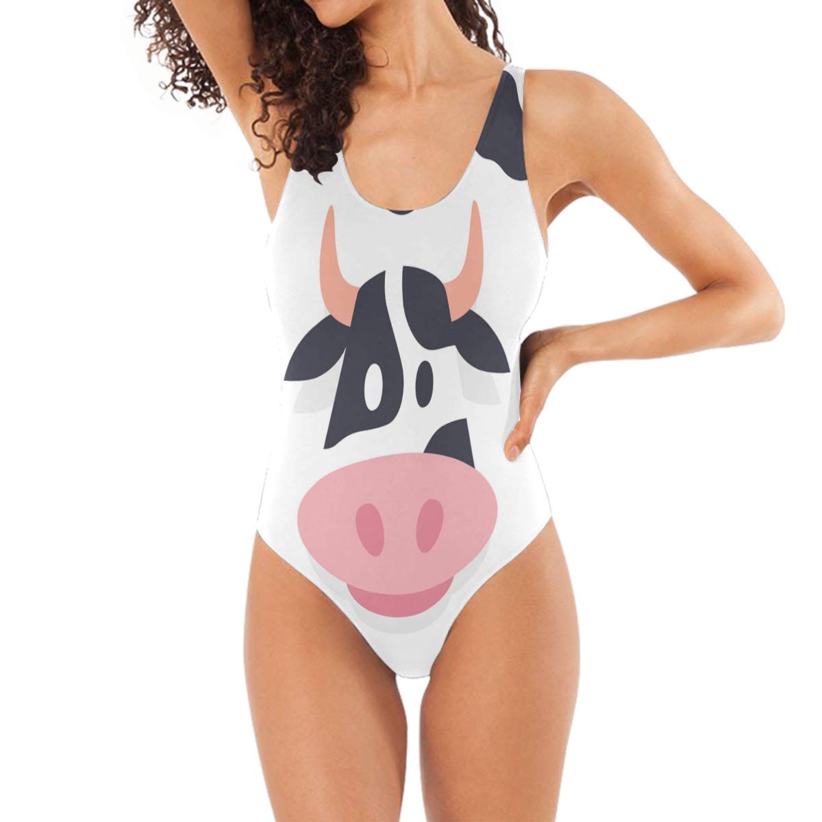 Women's Cow Print Monokini Swimsuit - One Piece Animal Print Bathing Suit for Beach, Pool & Summer Vacations | Trendy Swimwear for Teens & Adults