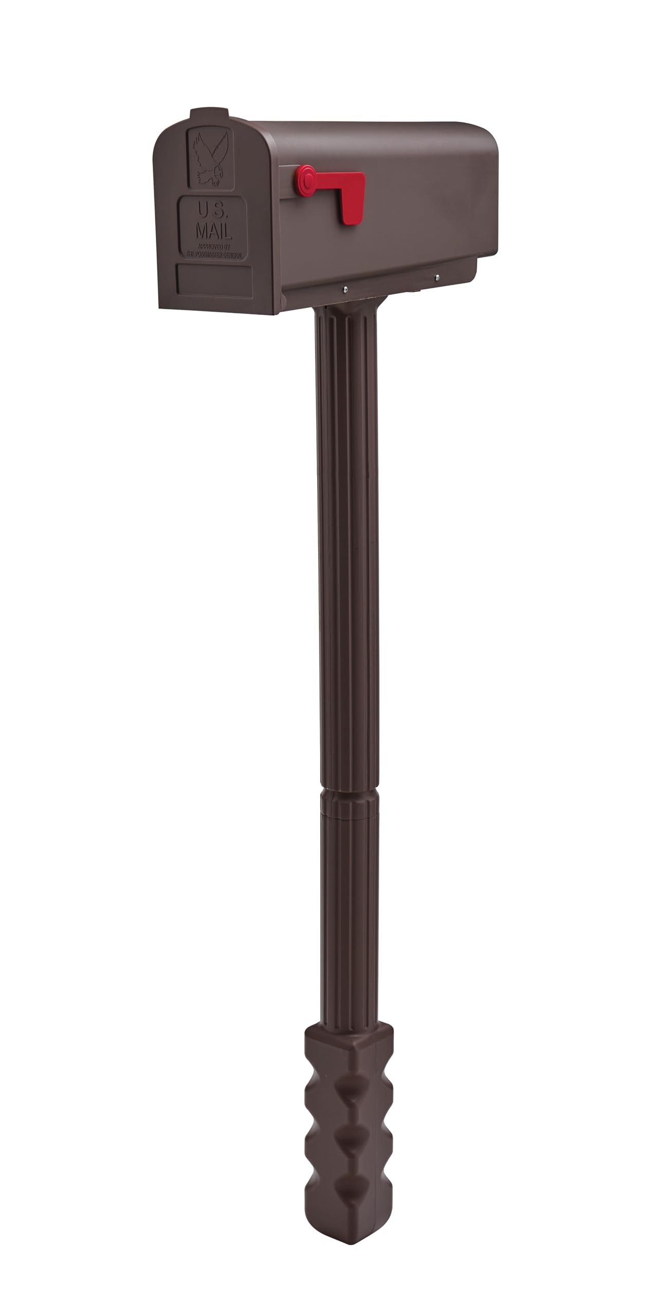 Newbury Plastic Mailbox and Post Kit - Medium Capacity, Mocha (NC000MAM) | Durable Architectural Mailbox for Homes & Apartments | Weather-Resistant Outdoor Mail Solution