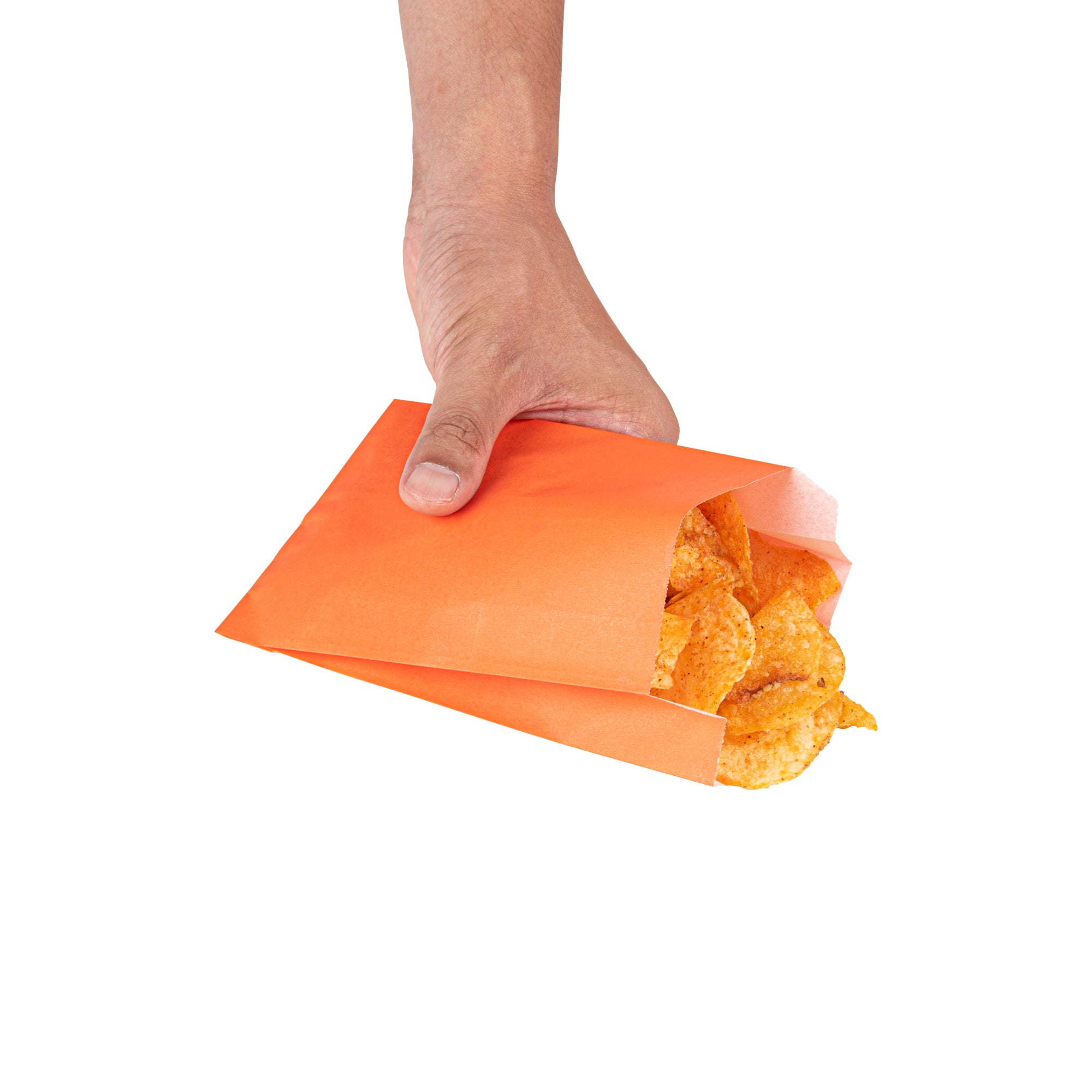 Orange Paper French Fry Bags - 4.25