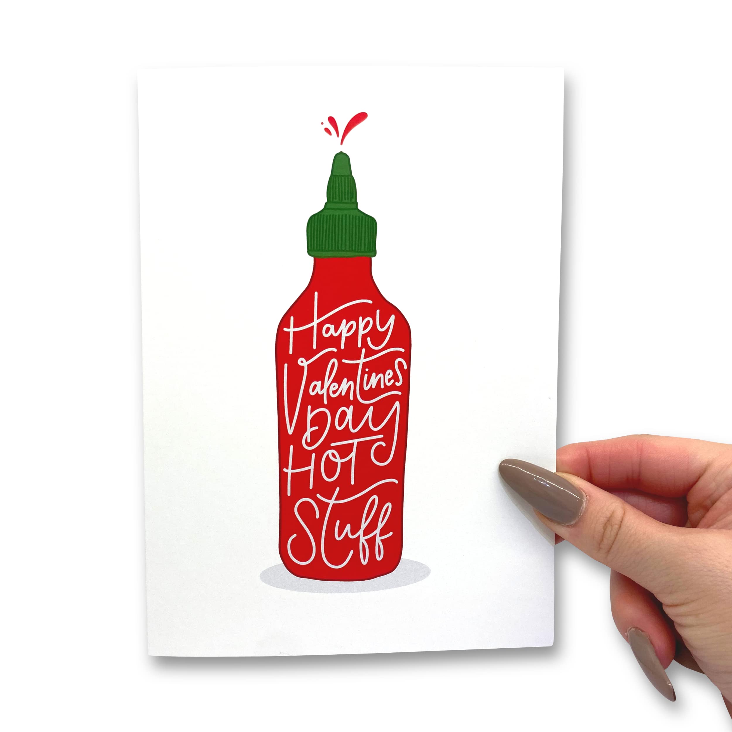Funny Valentine's Day Card for Him or Her - Hot Sauce Themed Romantic Greeting Card | Perfect for Husband, Wife, Boyfriend or Girlfriend | Great for Valentine's Gifts, Anniversaries & Couples' Humor