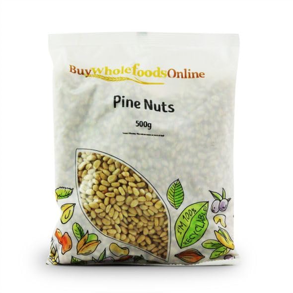 Premium Organic Pine Nuts 500g - Raw, Unsalted, Non-GMO | Healthy Snack, Salad Topping & Pesto Ingredient
