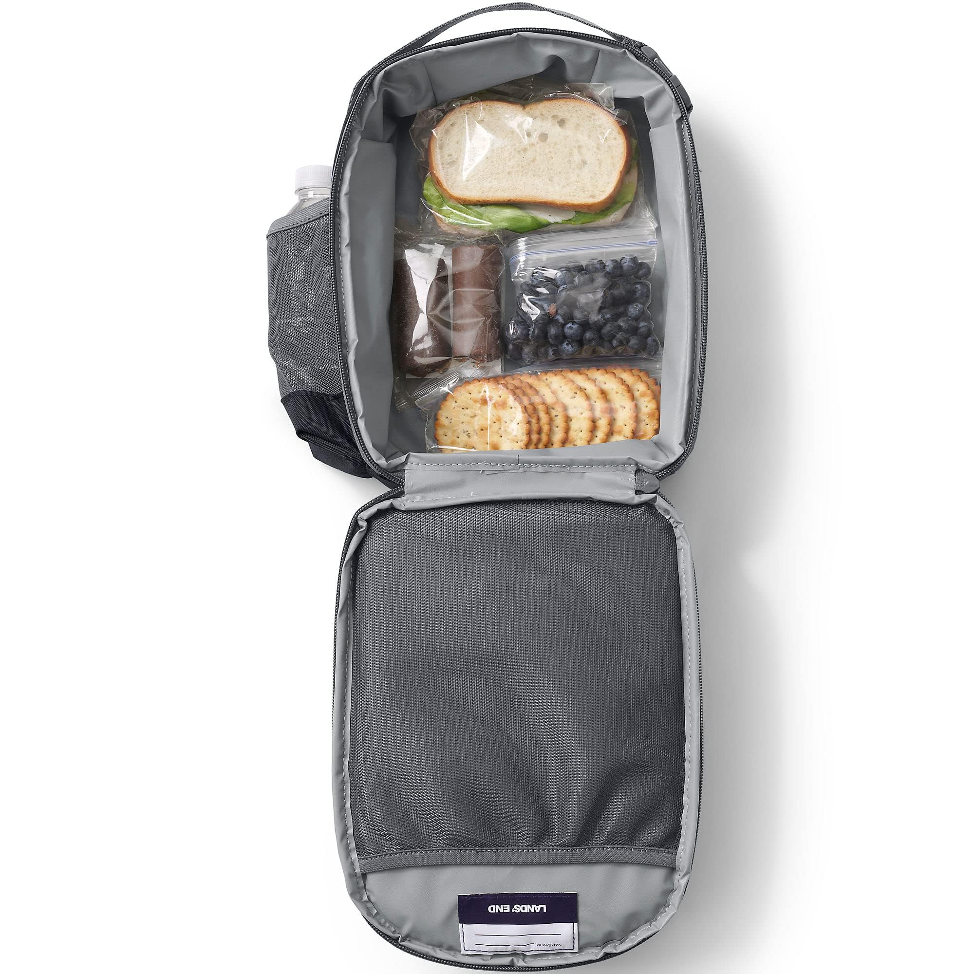 Lands' End Kids' Soft-Sided Insulated Lunch Box - Black | Leak-Proof School Lunch Bag for Boys & Girls | Perfect for School, Picnics & Travel