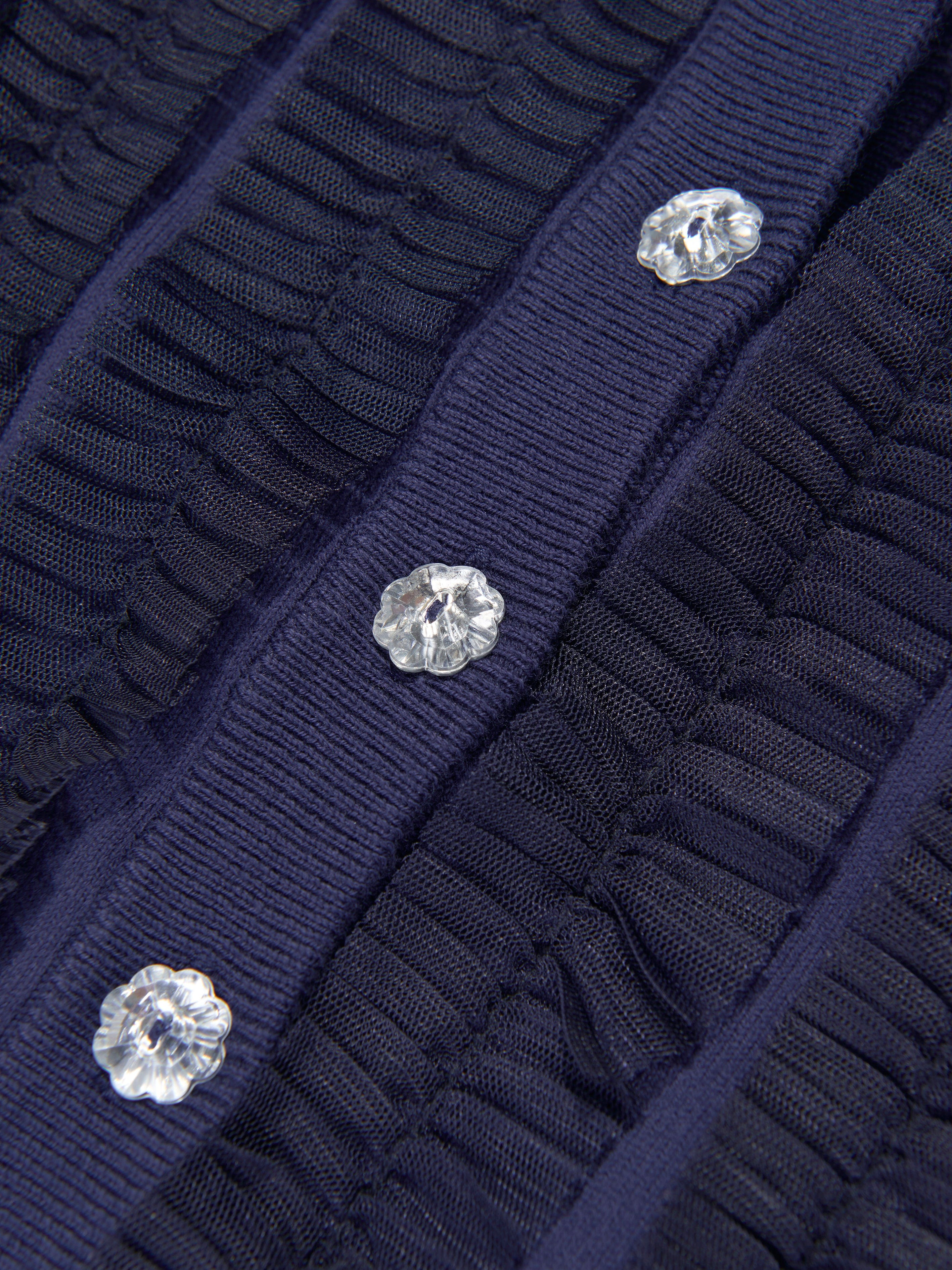 Angels Face Girls Izzy Tulle Ruffle Cardigan - Navy Blue Knit Sweater for Toddler & Kids | Perfect for Birthday Parties, Photo Shoots & Special Occasions
