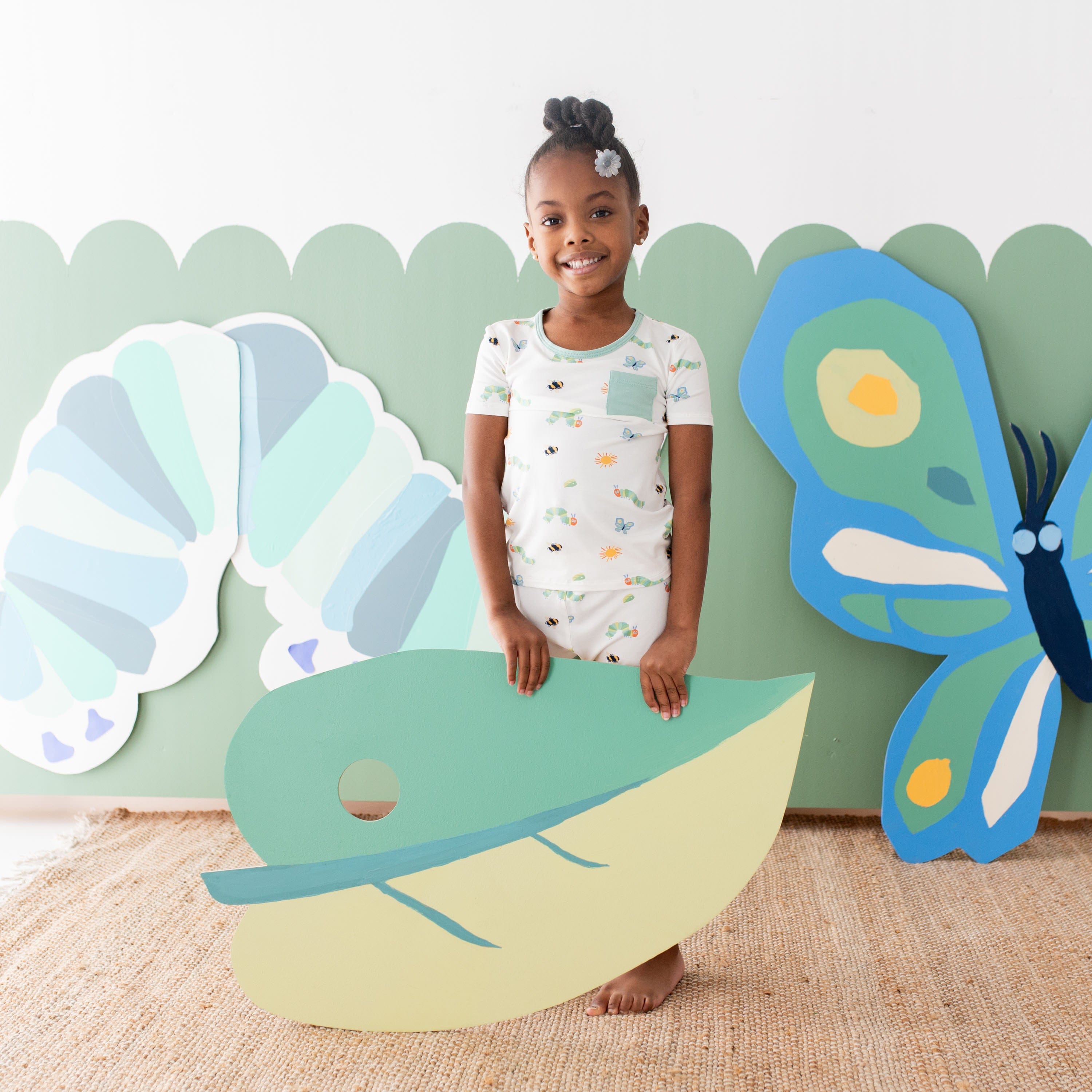 The Very Hungry Caterpillar™ Short Sleeve Pajama Set for Kids - Soft Cotton Sleepwear with Matching Pants - Perfect for Bedtime & Storytime