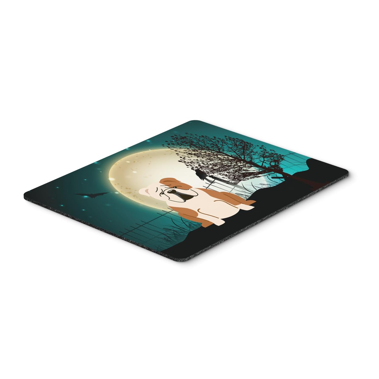 Halloween Scary English Bulldog Mouse Pad - Large Washable Non-Slip Mouse Mat for Computers & Laptops | Perfect for Home Office, Gaming & Work | Cute Fawn White Design by Caroline's Treasures BB2315MP