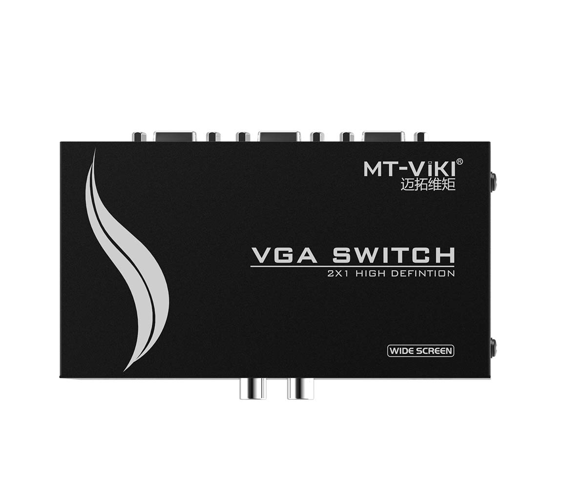 MT-VIKI VGA Switch 2 Port - Share 2 Computers with 1 Monitor - 1920x1440 Resolution - Ideal for Office, Gaming & Multi-PC Setup