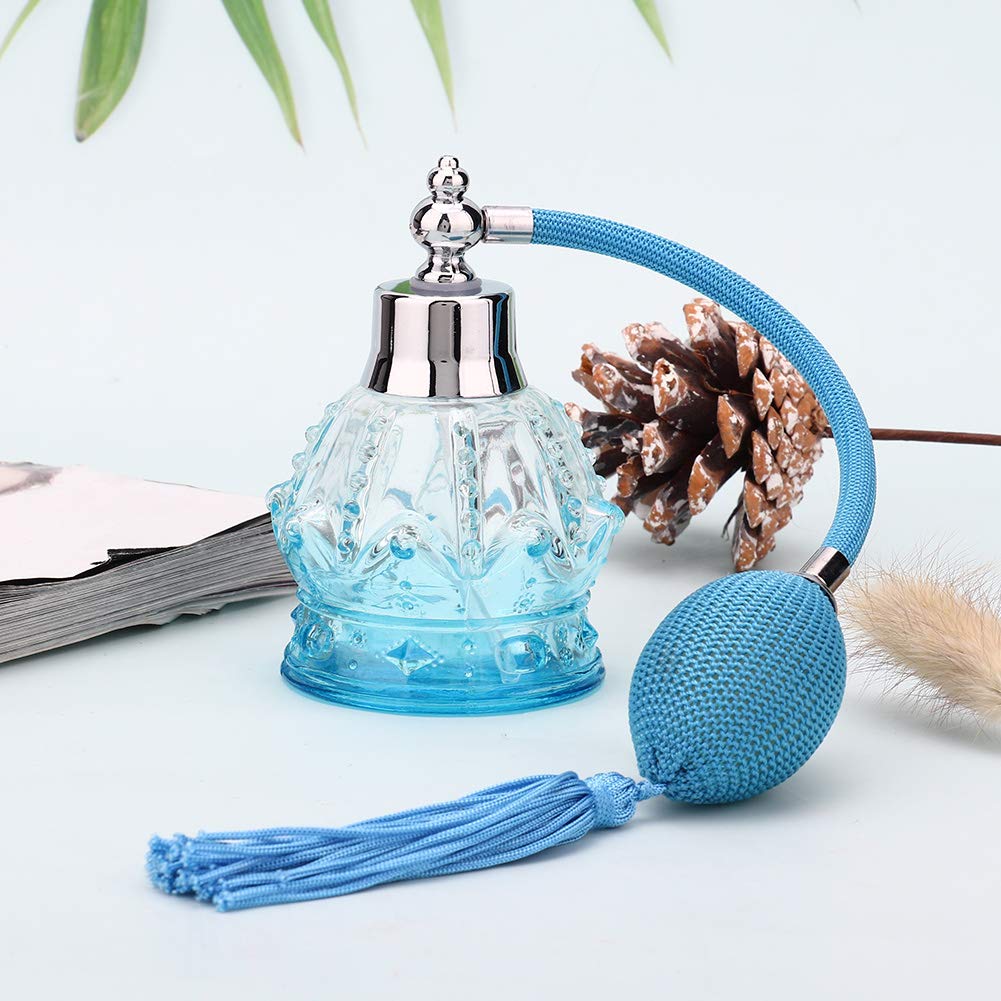 80ml Refillable Perfume Atomizer Spray Bottle - Crystal Glass Travel Perfume Bottle with Long Tassel (Light Black) | Portable Fragrance Dispenser for Women & Men, Perfect for Travel, Gym, Office & Everyday Use