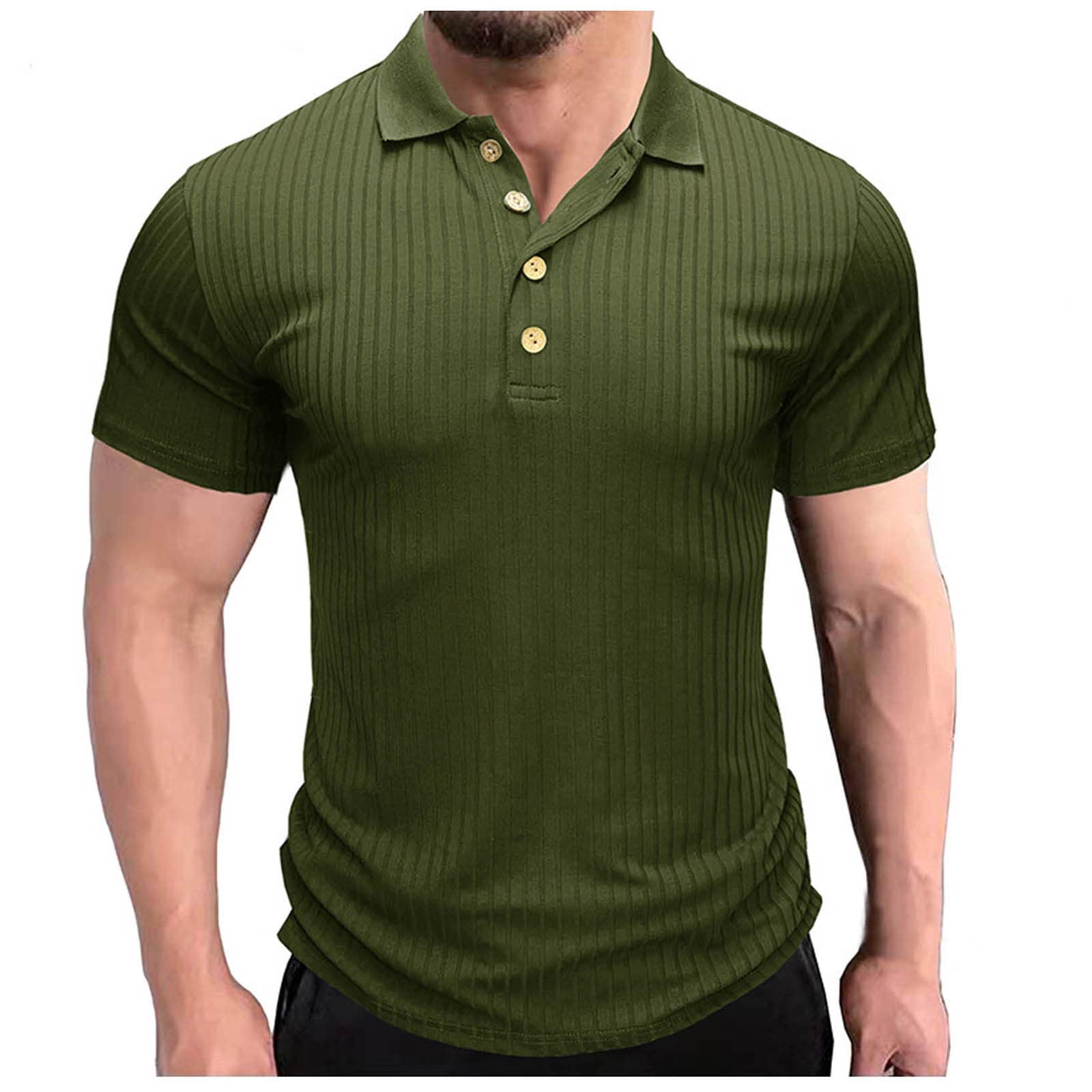Premium Slim Fit Men's Henley T-Shirt - Summer Casual Short Sleeve Knit Button Tee for Outdoor Activities, Travel & Everyday Wear