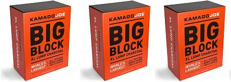 Kamado Joe KJ-Char Premium Hardwood Lump Charcoal - Extra Large Size (3-Pack) for Grilling, Smoking & BBQ - Perfect for Kamado Joe Grills, Outdoor Cooking & Backyard Parties