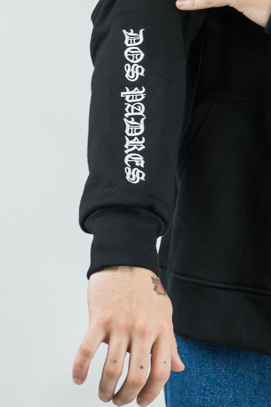 Unisex 2Fat Print Hooded Sweatshirt - Campera Dos Padres Style 371 in Black | Cozy Streetwear for Men & Women | Perfect for Casual Outings & Lounge Wear
