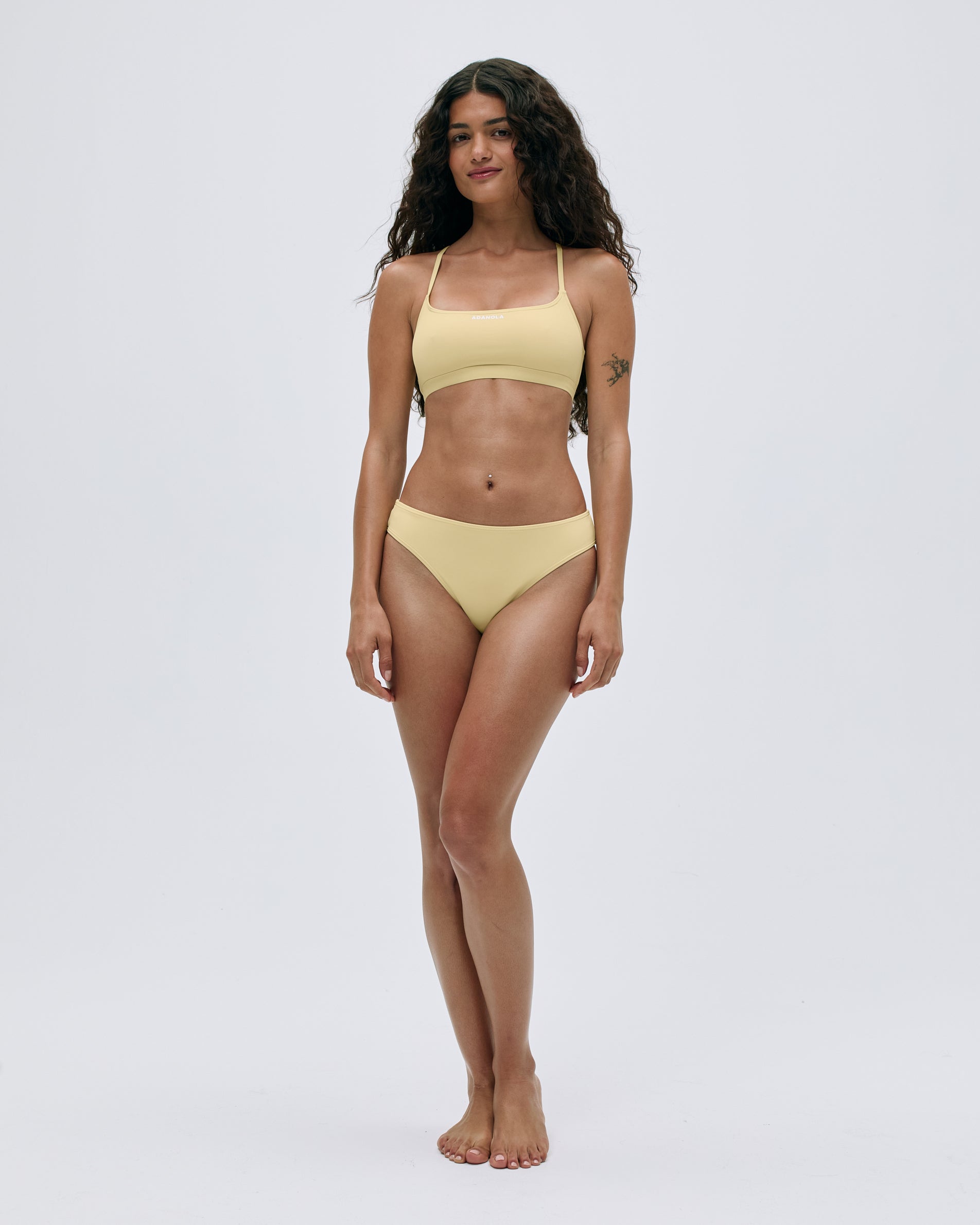 Butter Yellow Cross Back Bikini Top - Sexy Swimwear for Women, Beach Vacation & Pool Party Essentials