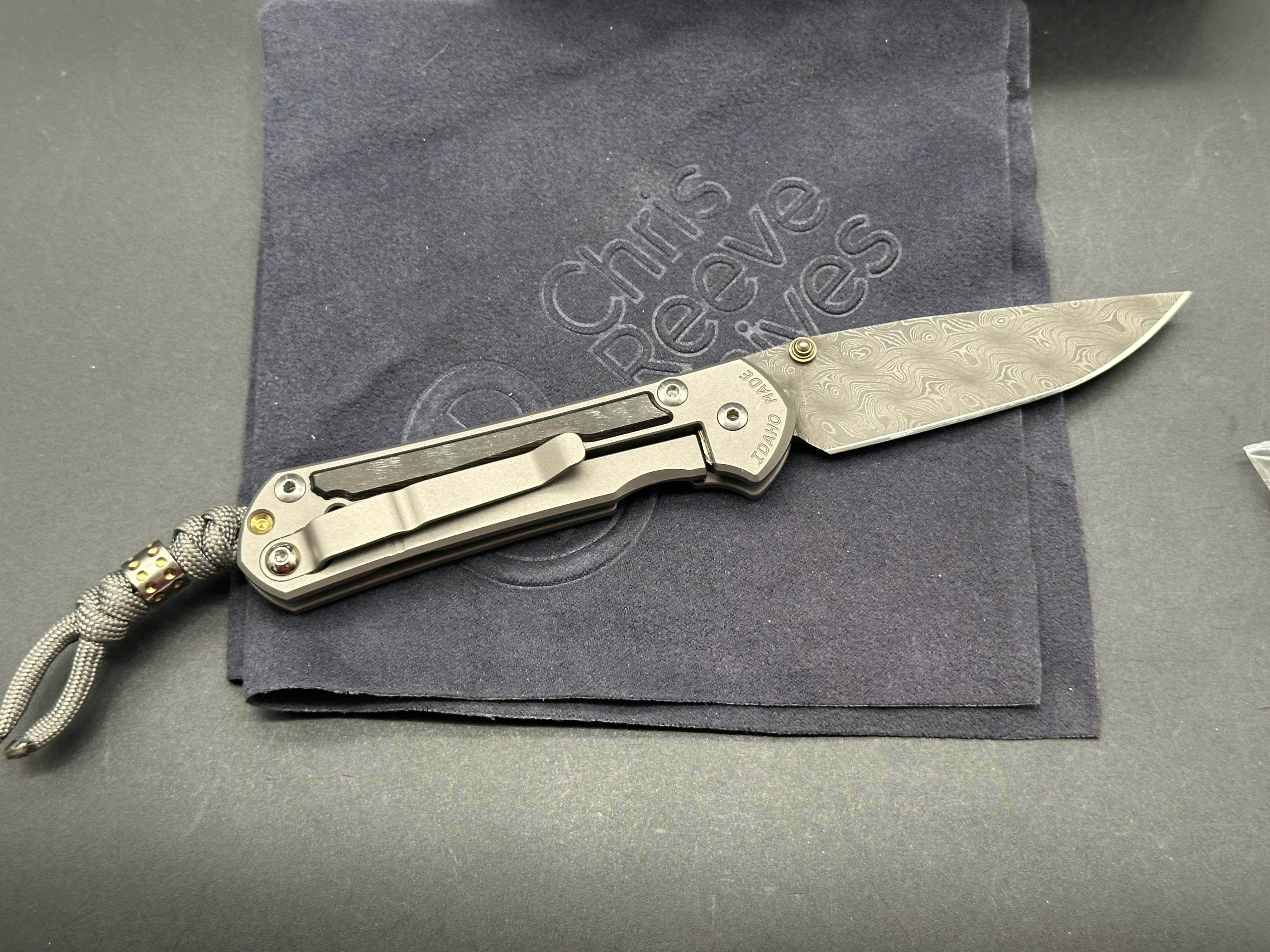 Chris Reeve Small Sebenza 31 Folding Knife - Bog Oak Handle & Damascus Steel Blade (2.94