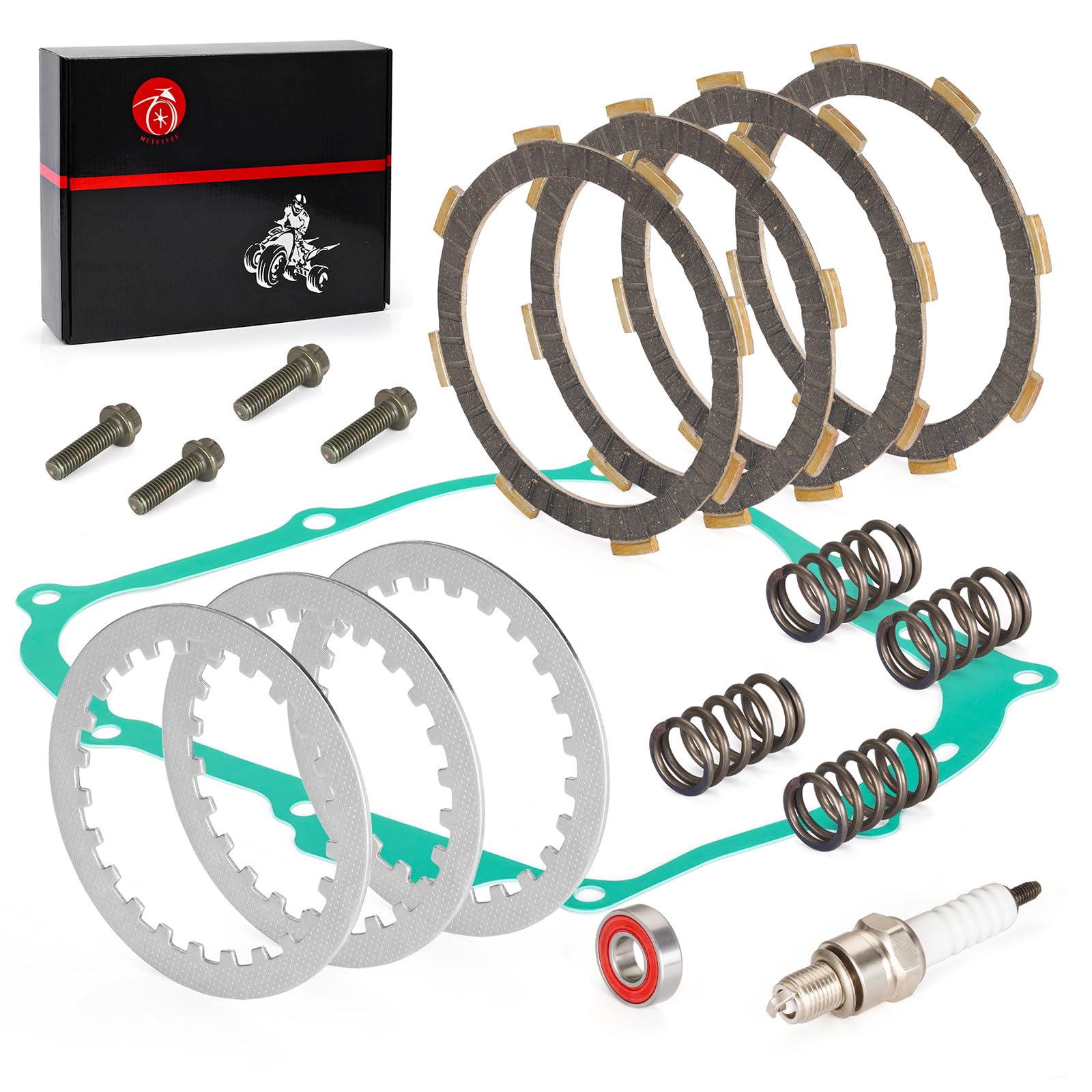 Heavy Duty Clutch Friction Plates & Gasket Kit for Honda CRF80F CRF100F 2004-2013 XR80R XR100R 1987-2004 - Replacement Parts for Off-Road Motorcycle Maintenance & Repair