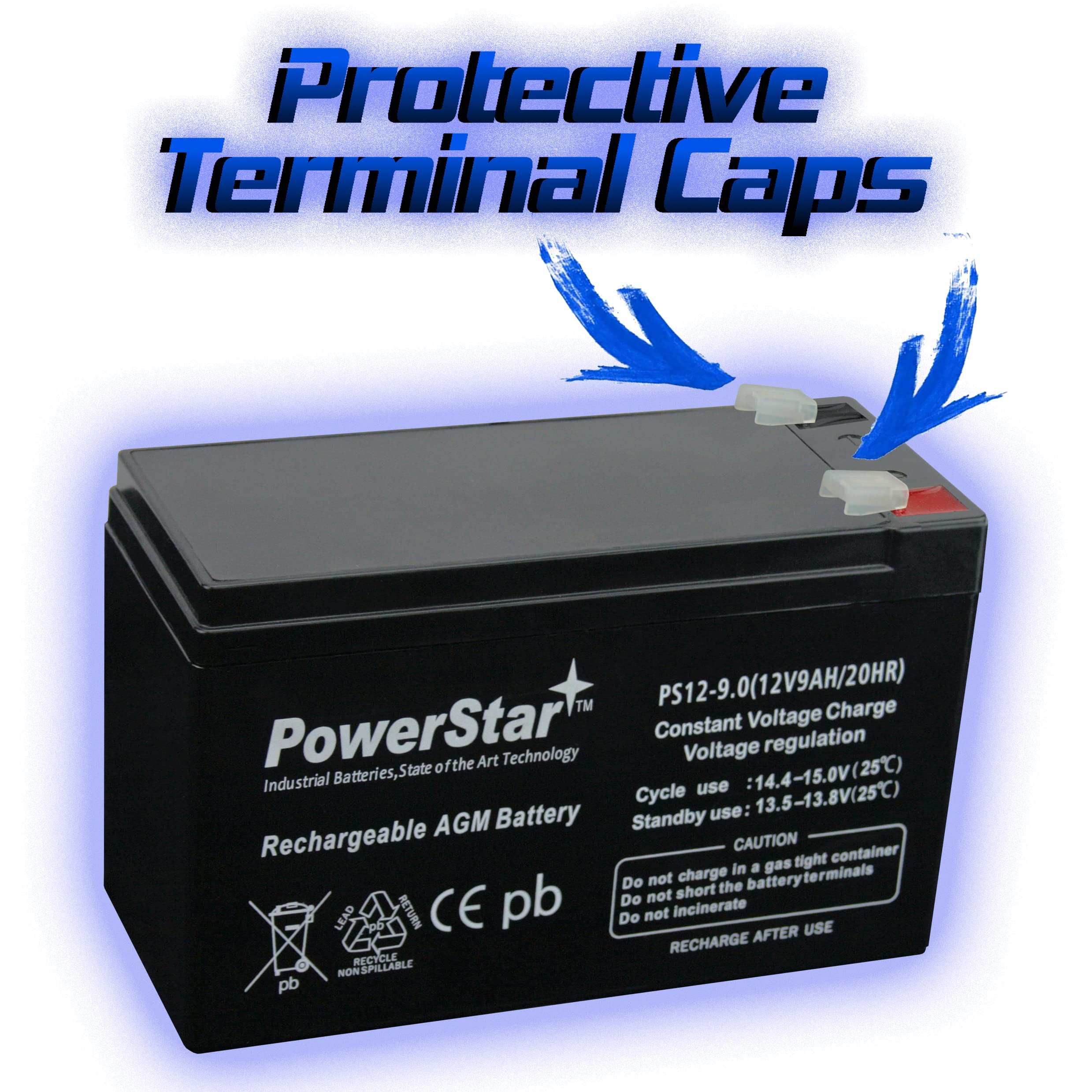 PowerStar 12V 9AH Opti Batteries 420E Replacement Battery - 3 Year Warranty - Compatible with Golf Carts, Mobility Scooters & Power Wheels