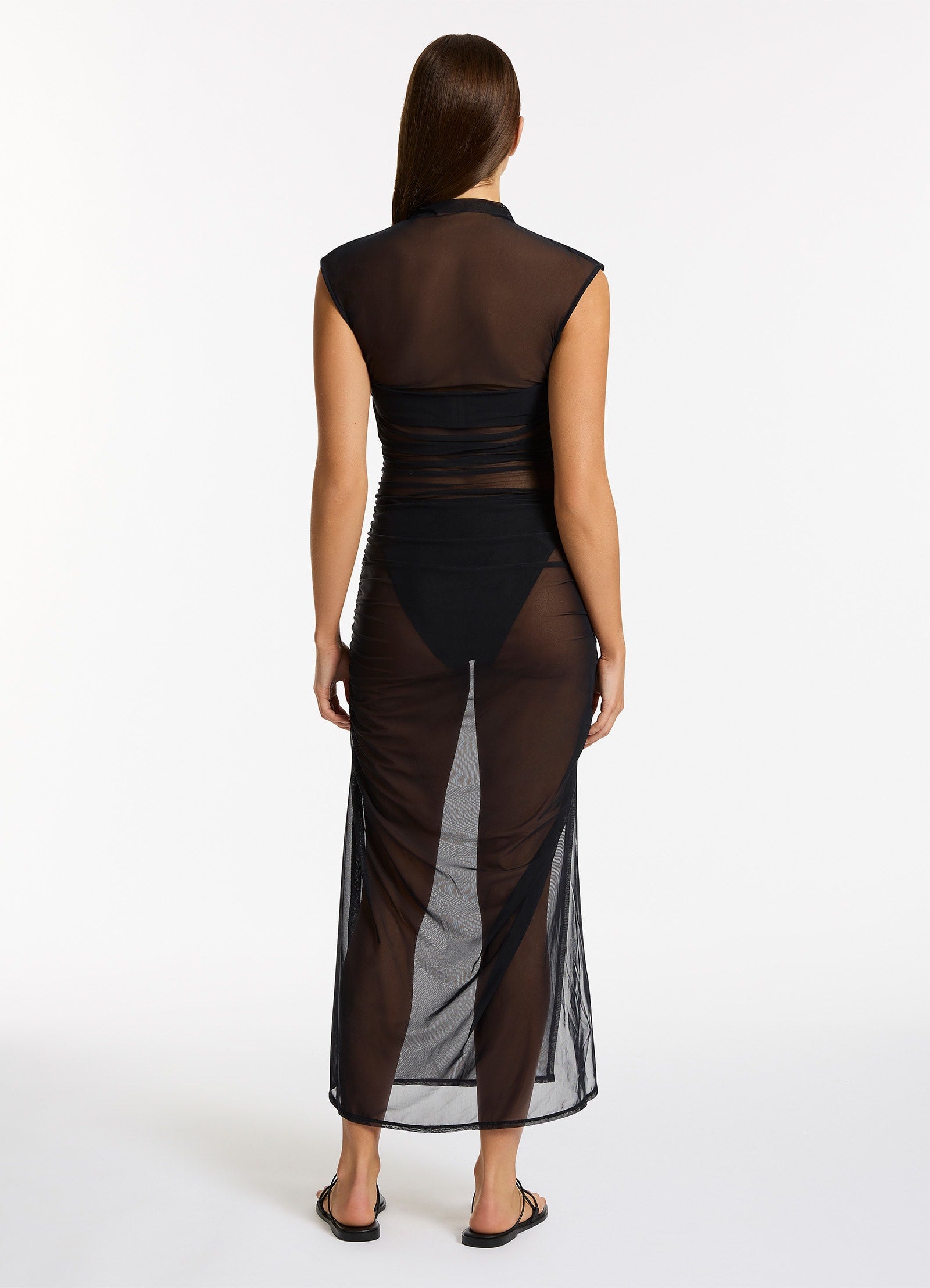 Jetset Lure Mesh Dress for Women - Elegant Black Evening Gown for Party, Night Out & Special Occasions